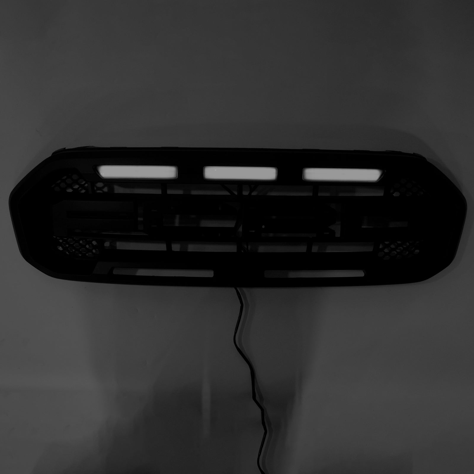 Black Front Bumper Grill Grille Fit Ford Ranger T8 2019-2023 W/LED Light