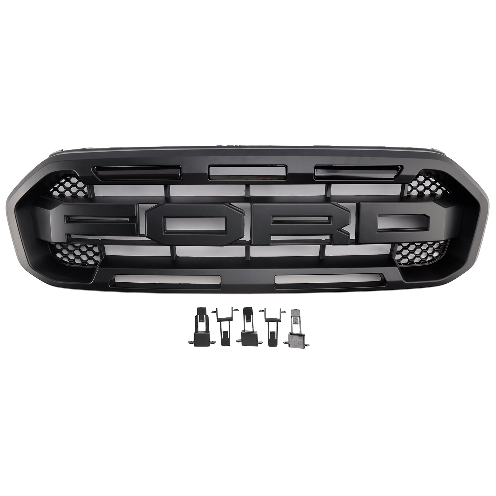 Black Raptor Style Front Bumper Grill Grille Fit Ford Ranger 2019-2023