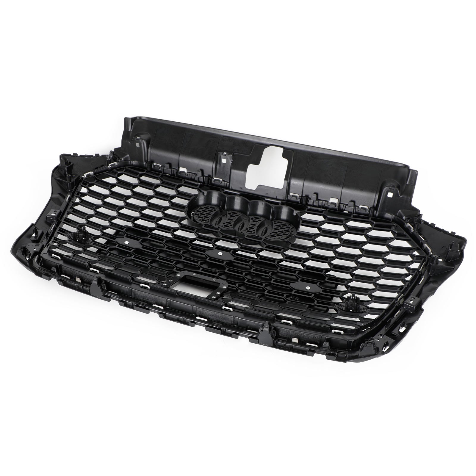 17-19 Audi A3 S3 Honeycomb Front Grille RS3 Style With ACC Gloss Black Generic