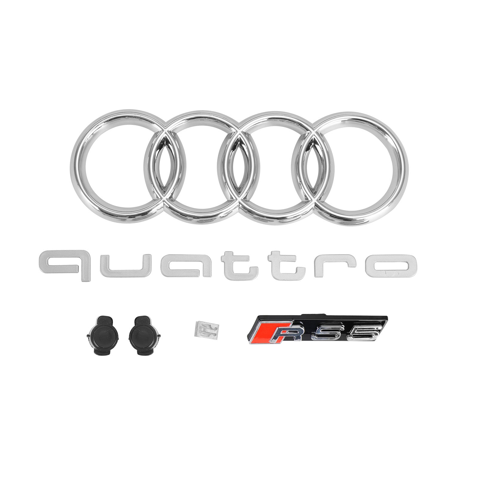 17-19 Audi A3 S3 Honeycomb Front Grille RS3 Style With ACC Gloss Black Generic