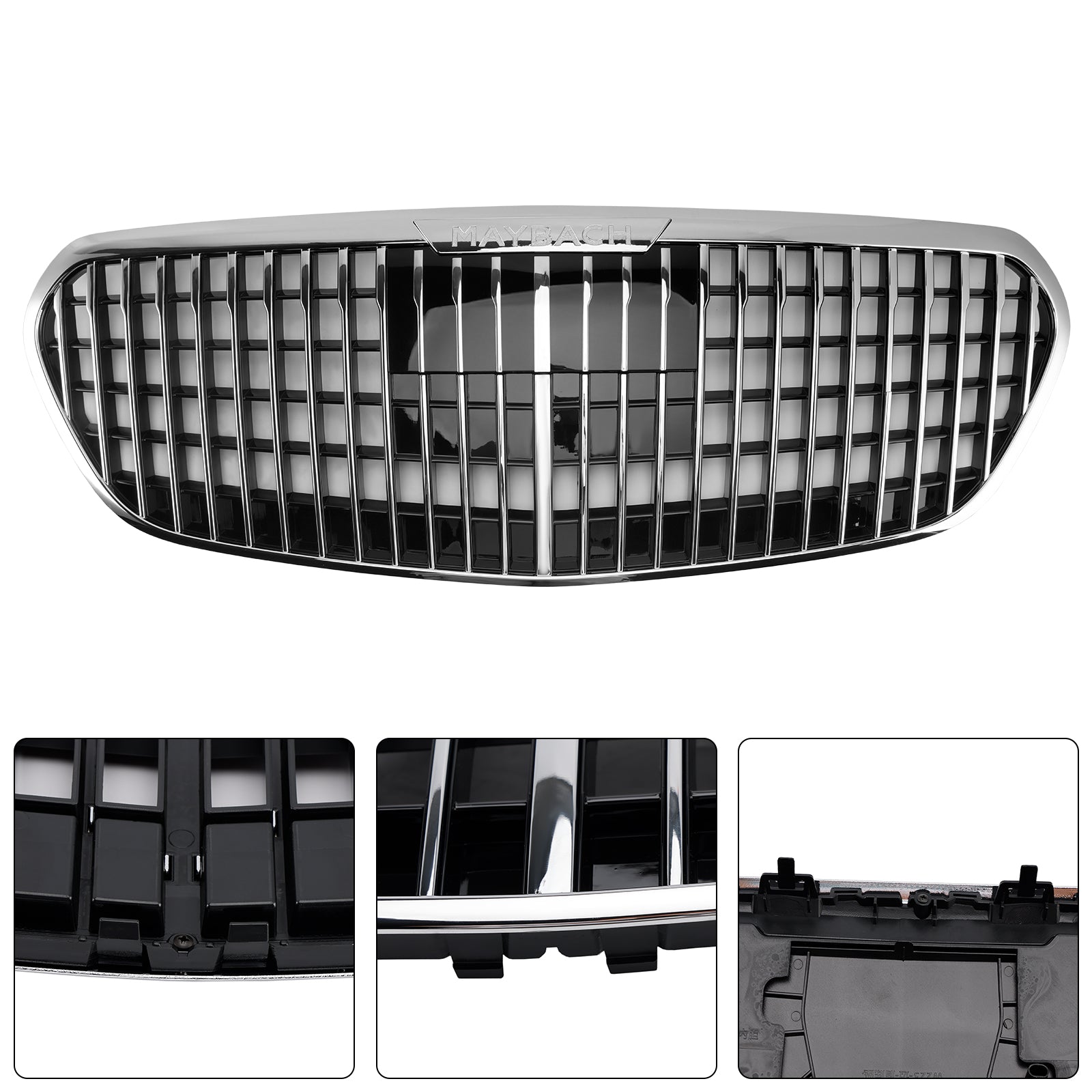 2021-2023 Mercedes Benz S Class W223 S480 S580 S680 + Chrome Front Bumper Grille Grill with ACC