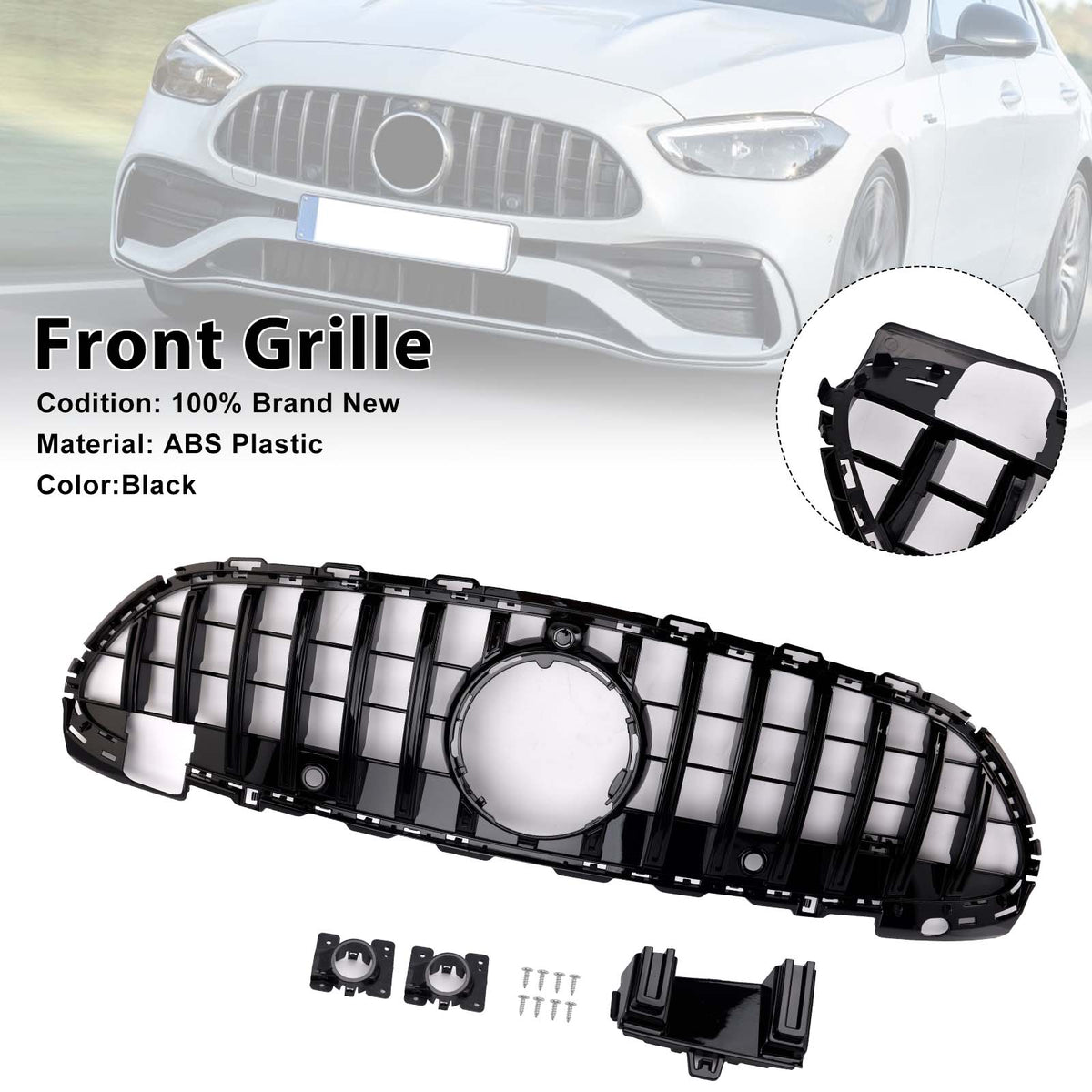 2022-2023 Mercedes Benz W206 W/Camera GTR Style Front Bumper Grille Grill