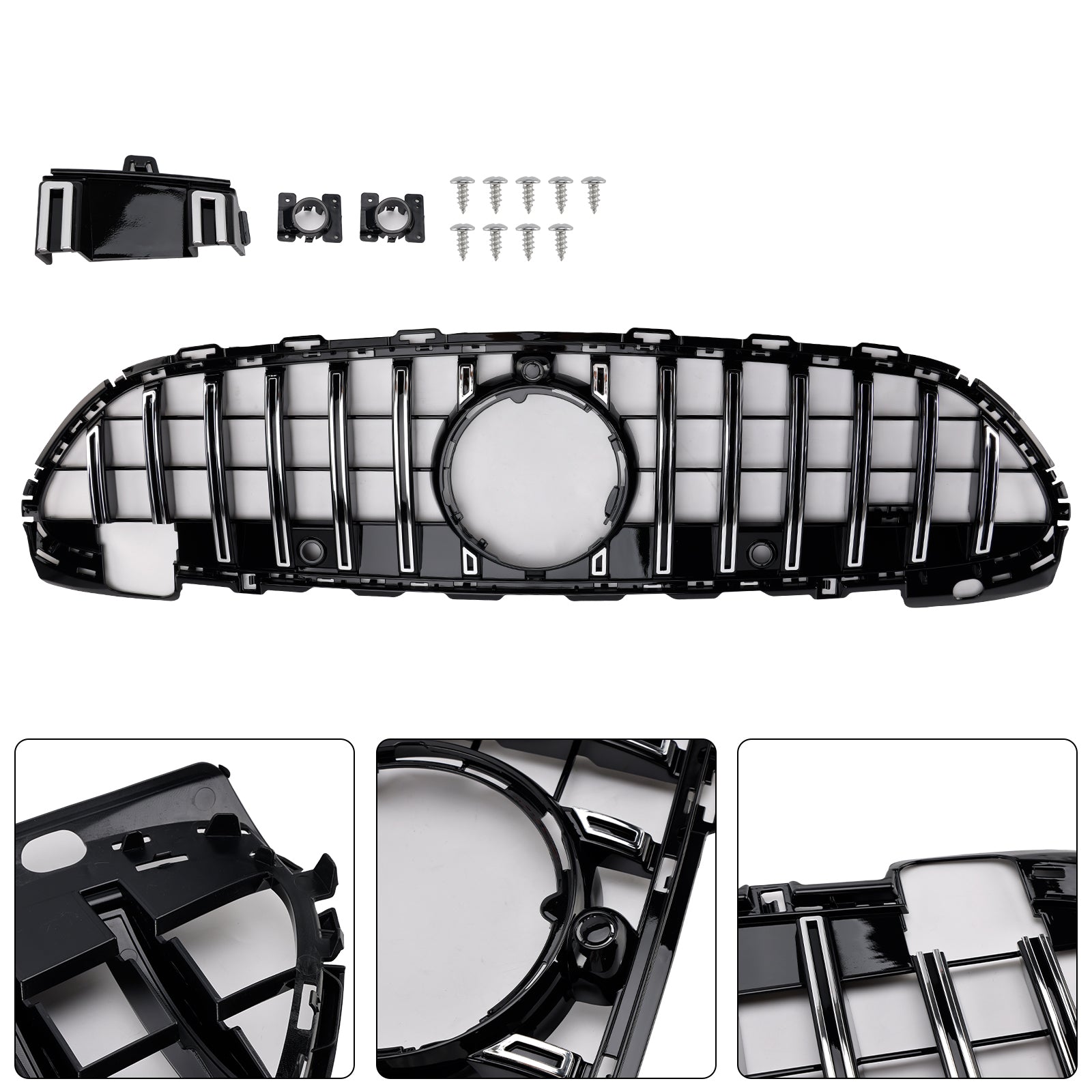 2022-2023 Mercedes Benz W206 W/Camera GT-R Style Front Bumper Grille Grill