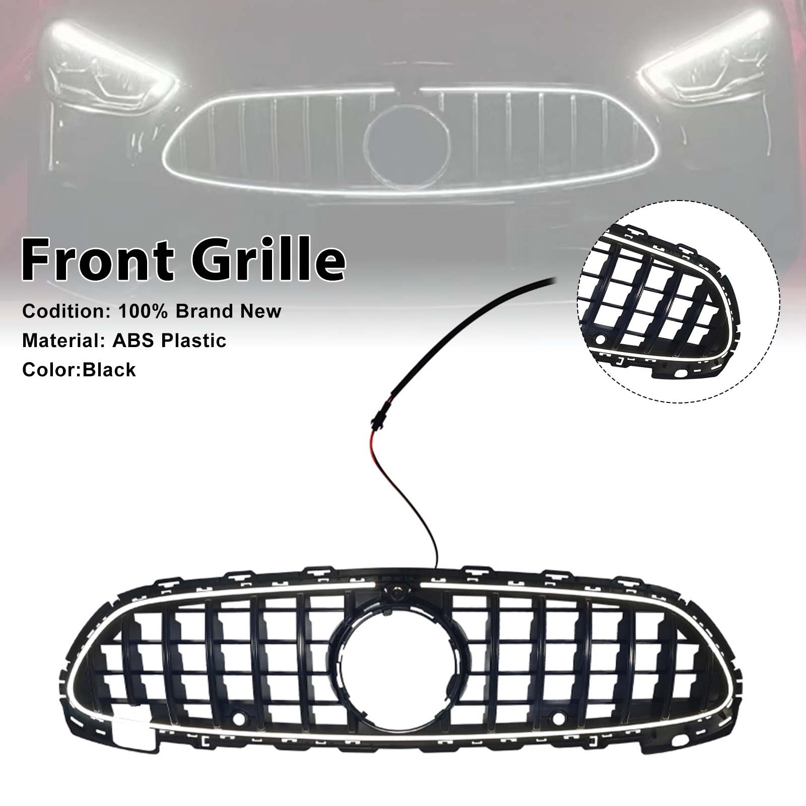 2022-2026 Fit Mercedes Benz W206 W/Camera GTR-Style Front Bumper Grille Grill