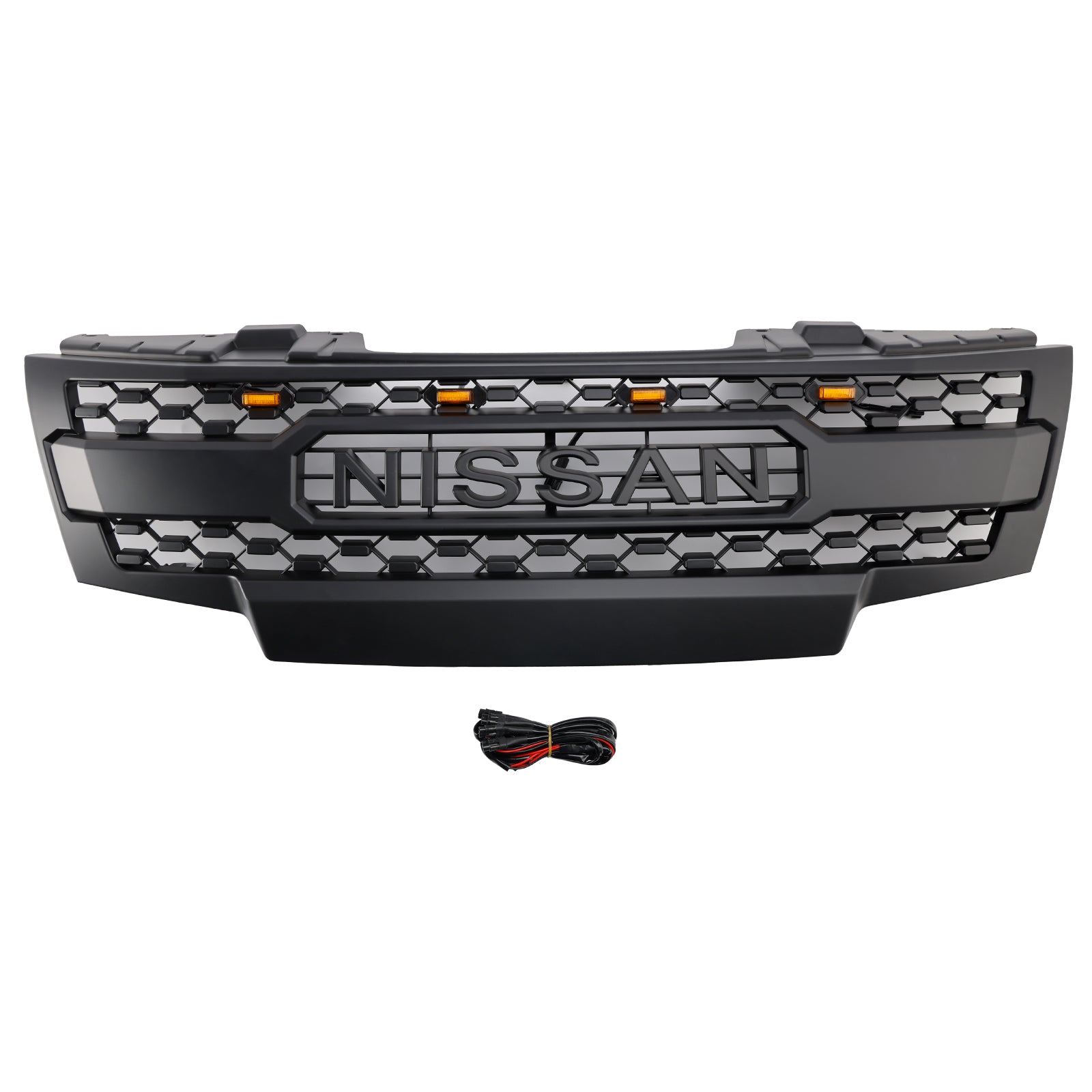 2009-2019 Nissan Frontier W/Led Lights Black Front Bumper Grill Grille