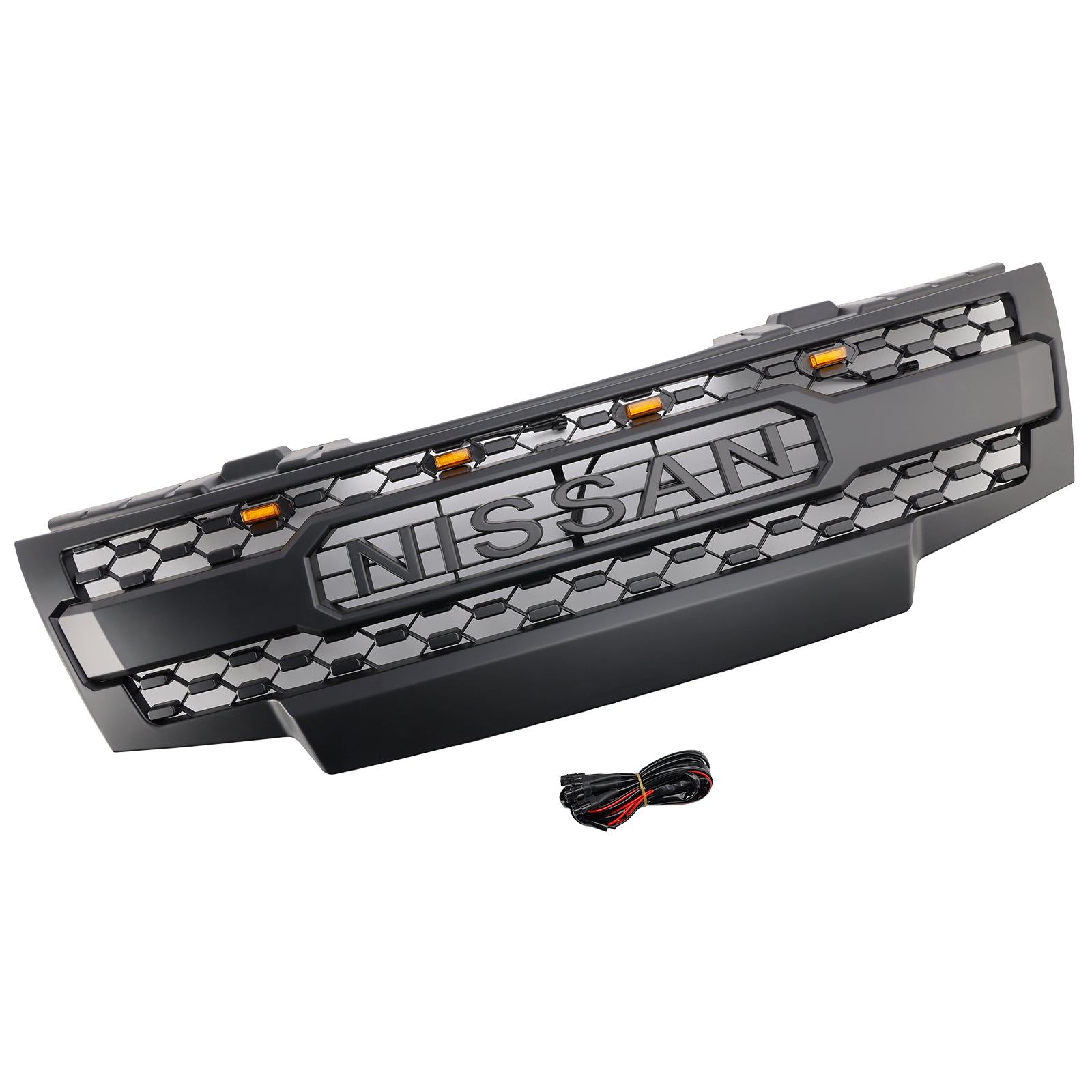 2009-2019 Nissan Frontier W/Led Lights Black Front Bumper Grill Grille