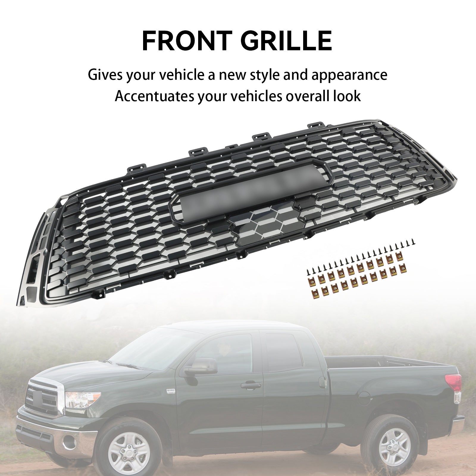 Toyota Tundra 2010-2013 TRD PRO
Honeycomb Front Bumper Grill Grille Black