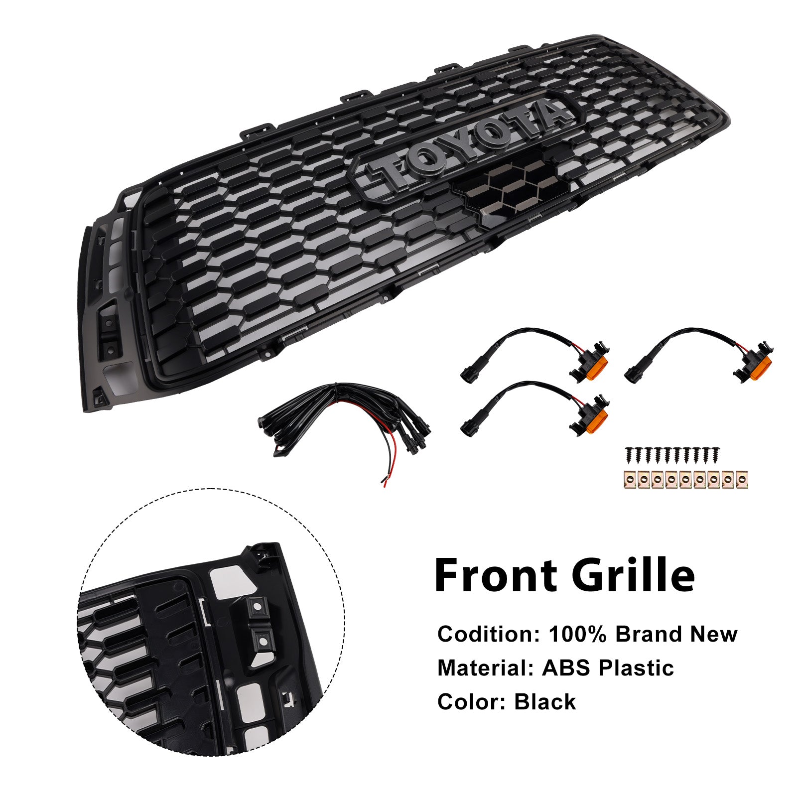 2010-2013 Toyota Tundra TRD PRO Black Honeycomb Front Bumper Grill Grille