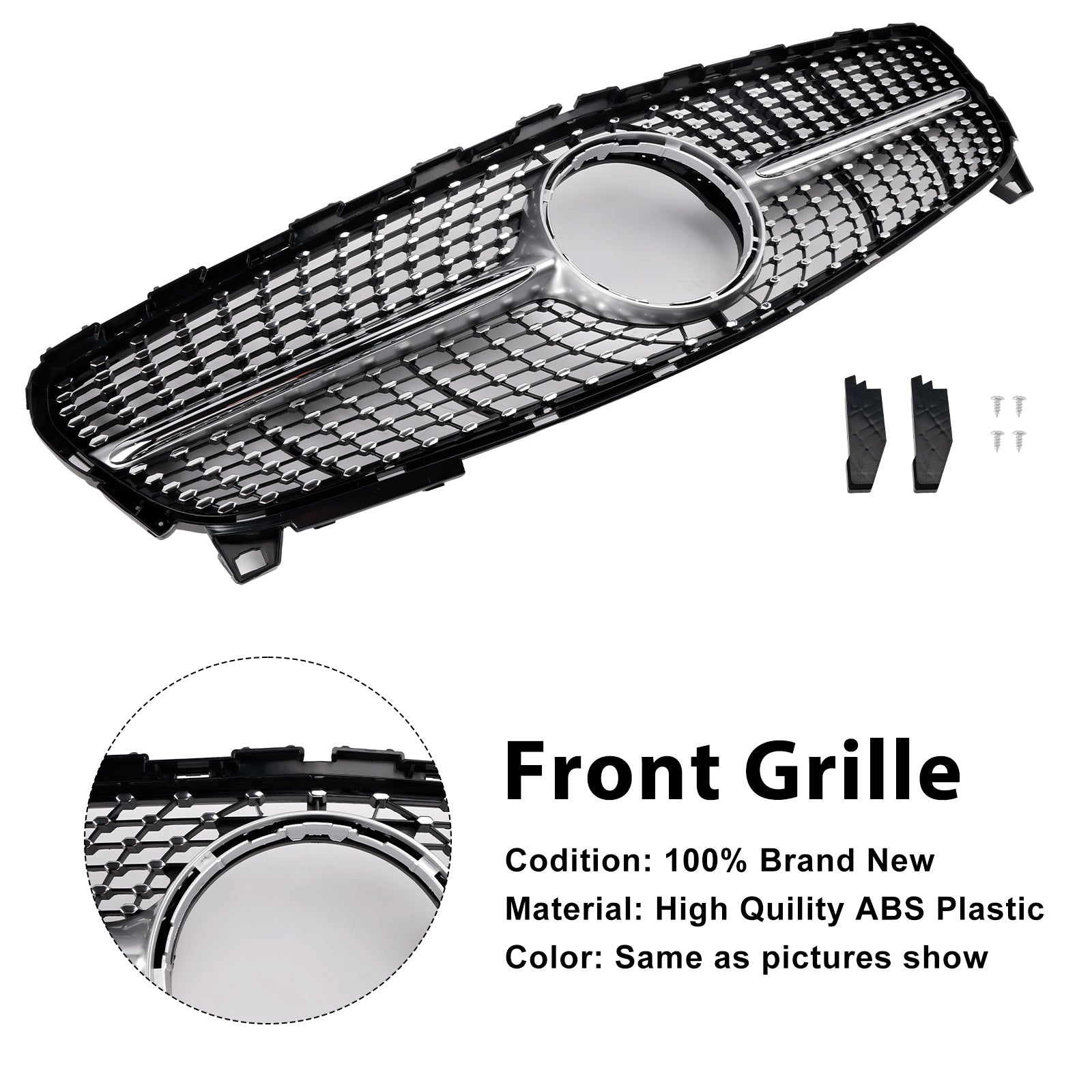2016-2018 MERCEDES BENZ A CLASS W176 Front Bumper Grill Grille Diamond