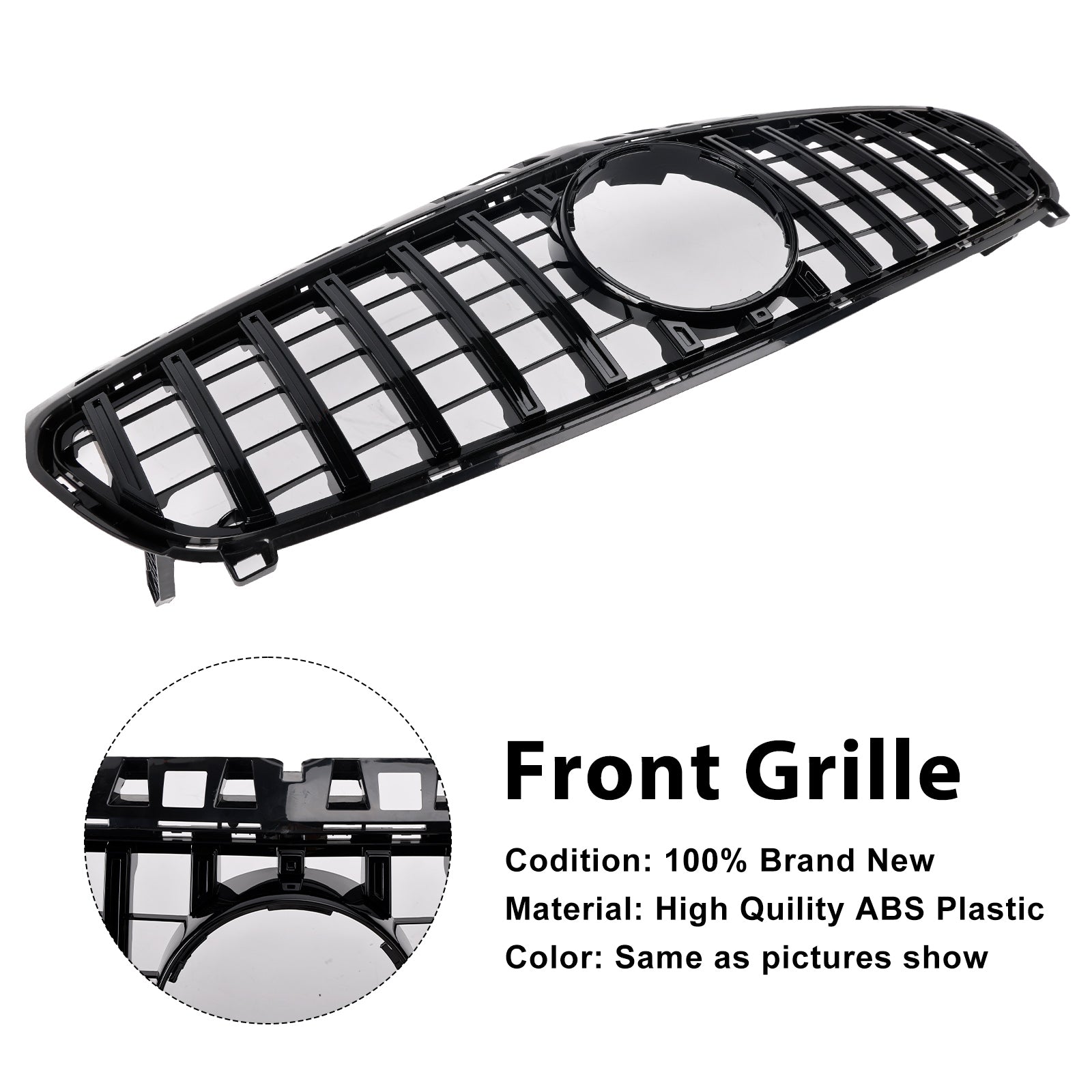 2013-2015 Mercedes Benz A CLASS W176 Gloss Black Front Bumper Grille Grill