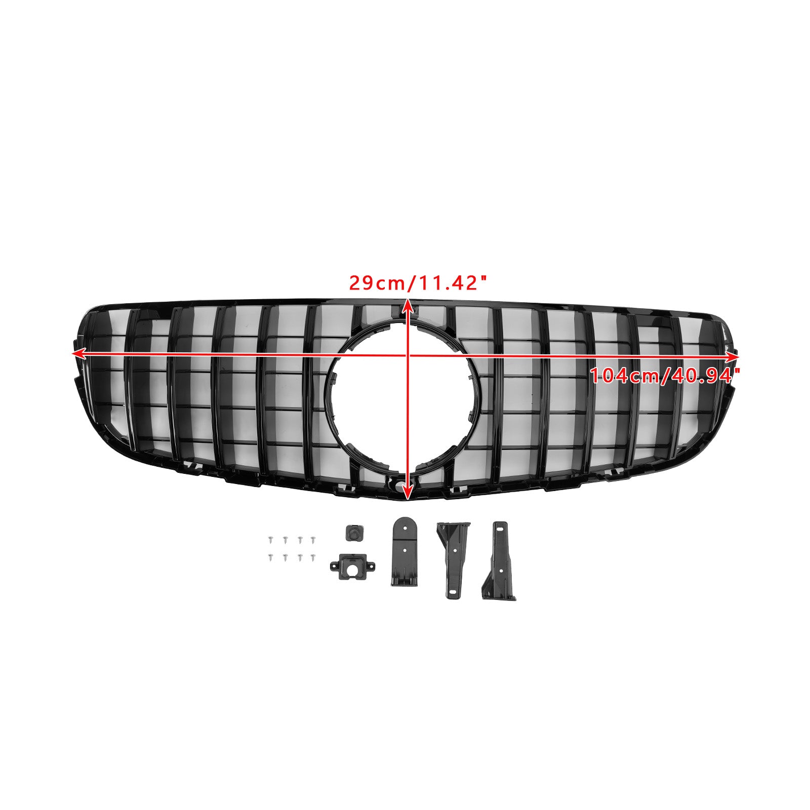 2015-2019 Mercedes Benz GLC X253 C253 Front Bumper Grill Grille Gloss Black