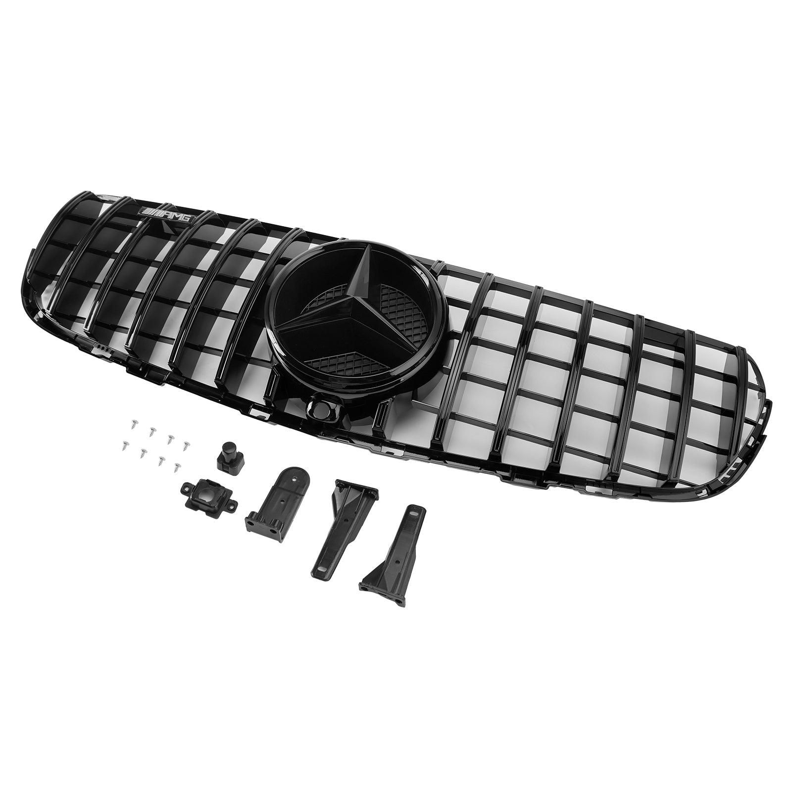 2015-2019 Mercedes Benz GLC X253 C253 Front Bumper Grill Grille Gloss Black