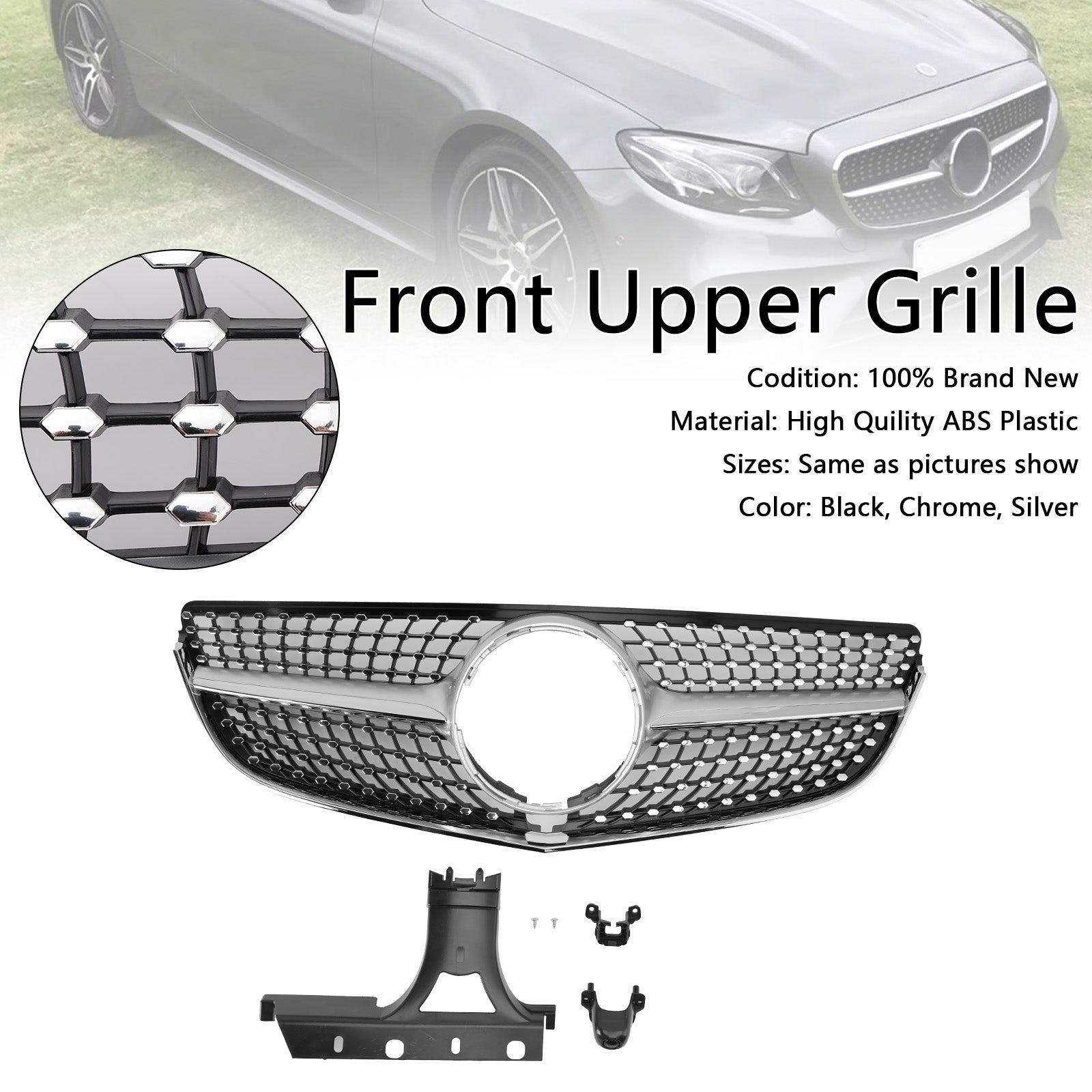 2014-2017 Mercedes E-CLASS W207 Coupe Front Bumper Grille Grill Diamond