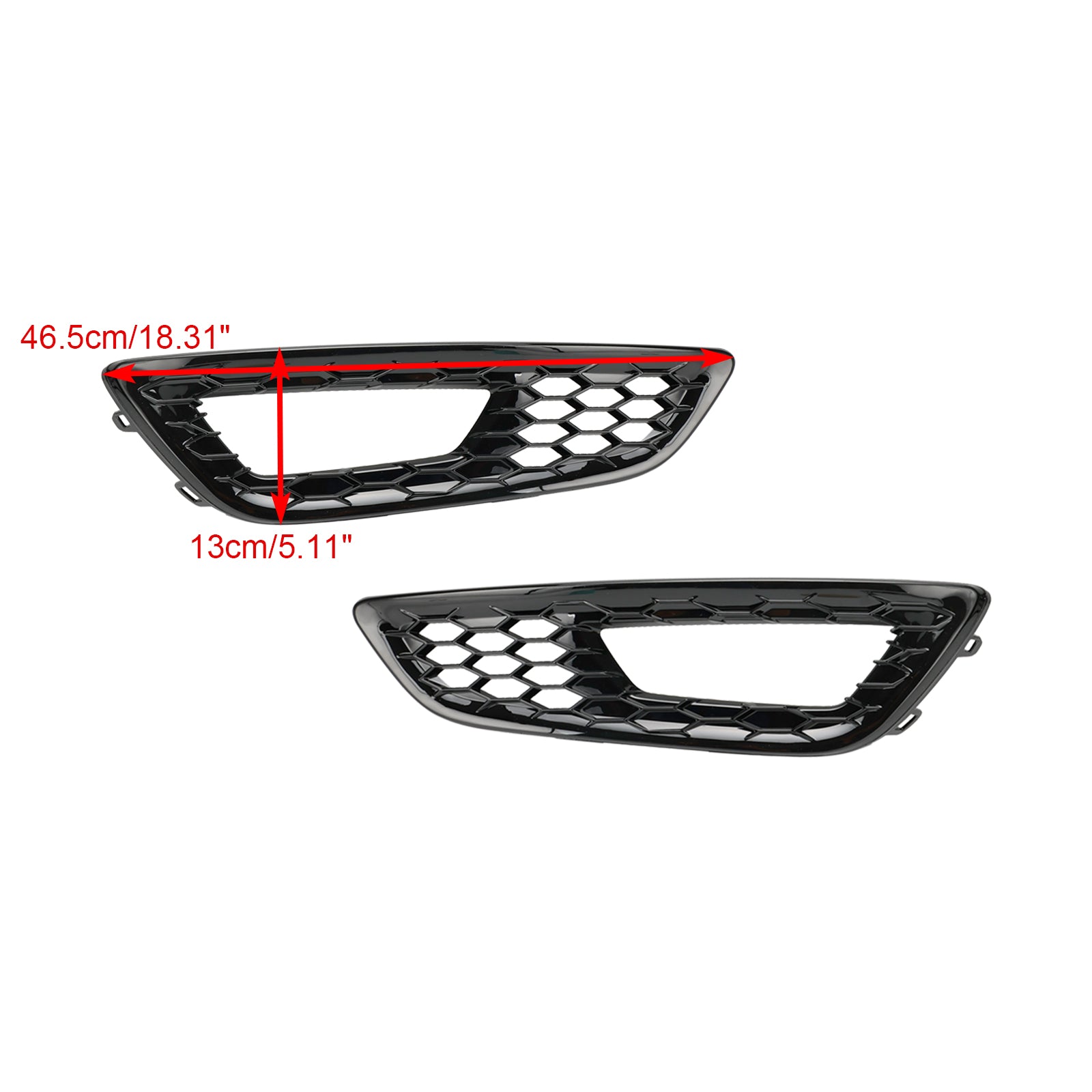 Luz antiniebla del parachoques delantero, cubierta de lámpara, rejilla biselada, compatible con Ford Focus 2015-2018, 2 uds.