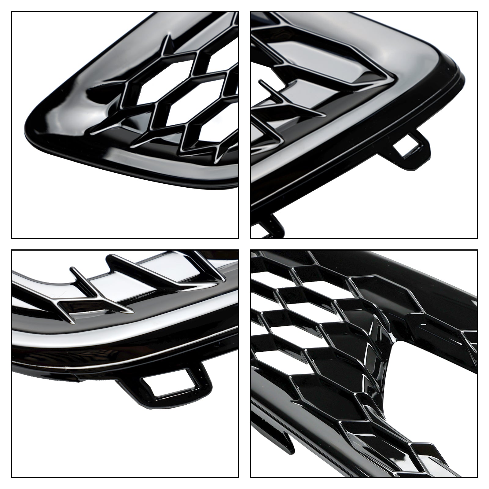 Luz antiniebla del parachoques delantero, cubierta de lámpara, rejilla biselada, compatible con Ford Focus 2015-2018, 2 uds.