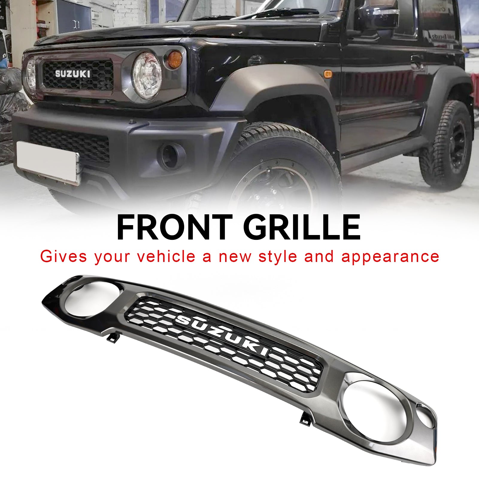 2019-2023 Suzuki Jimny JB74 Honeycomb Front Bumper Grill Grille Grey