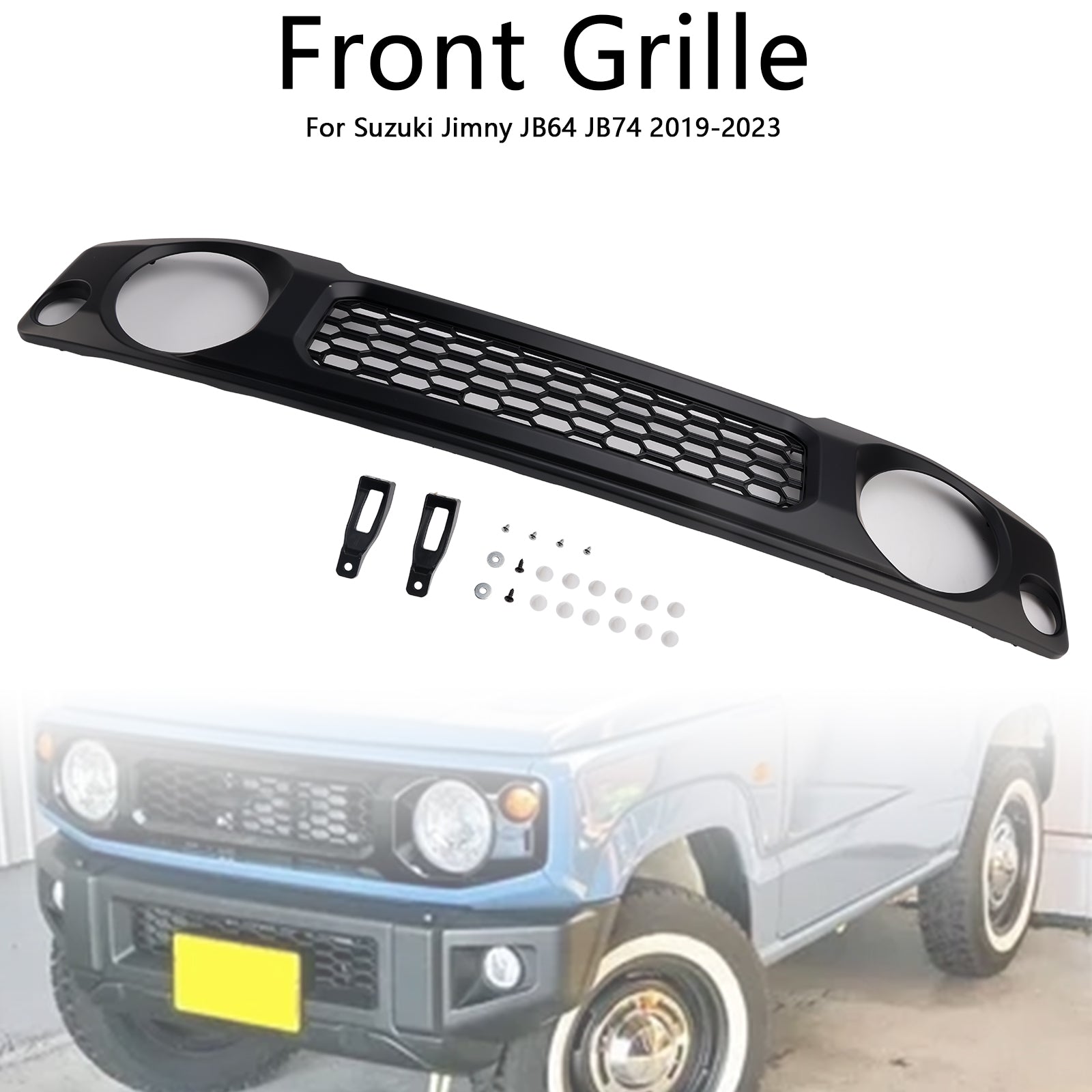 Suzuki Jimny JB74 2019-2023 Honeycomb Front Bumper Grill Grille Black