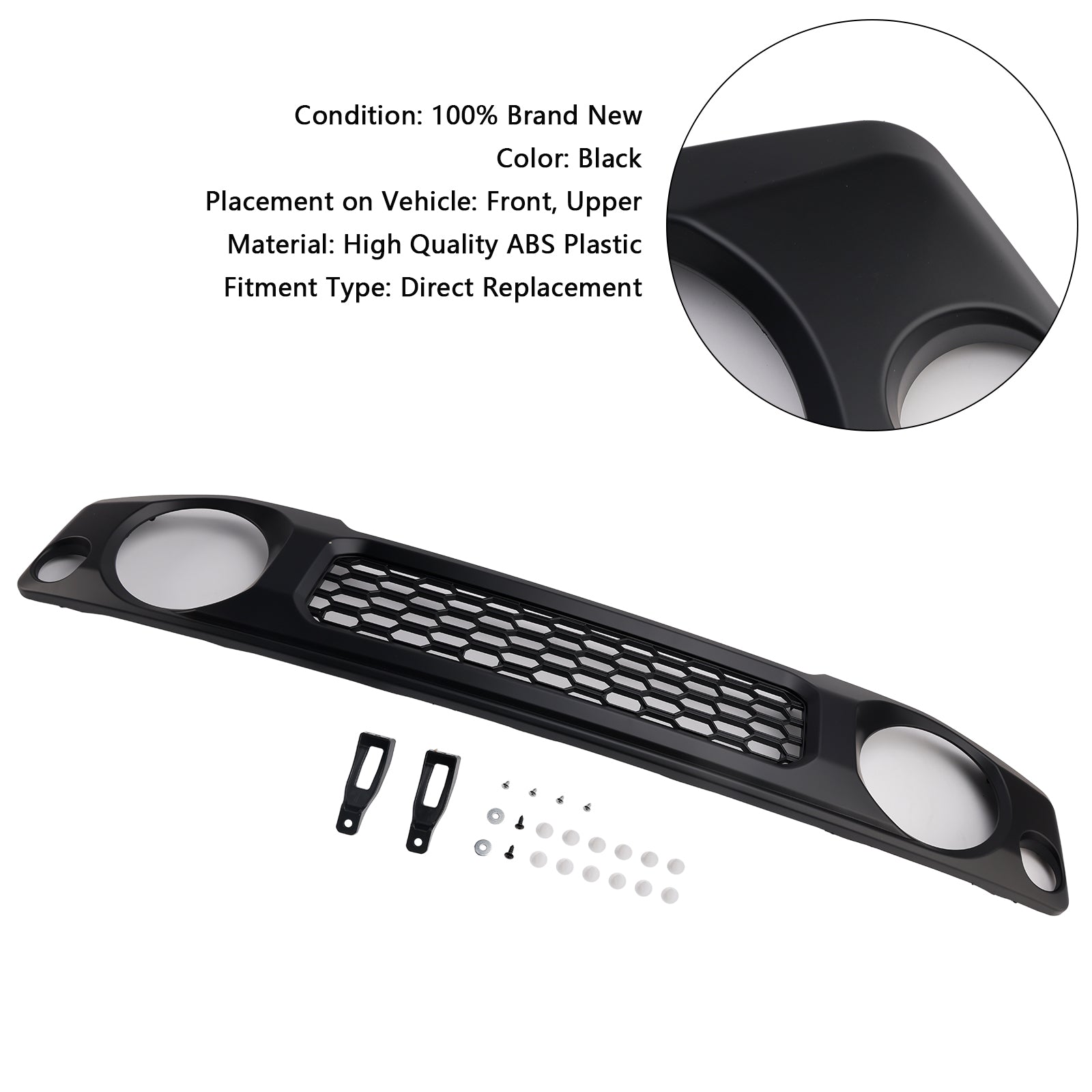 Suzuki Jimny JB74 2019-2023 Honeycomb Front Bumper Grill Grille Black