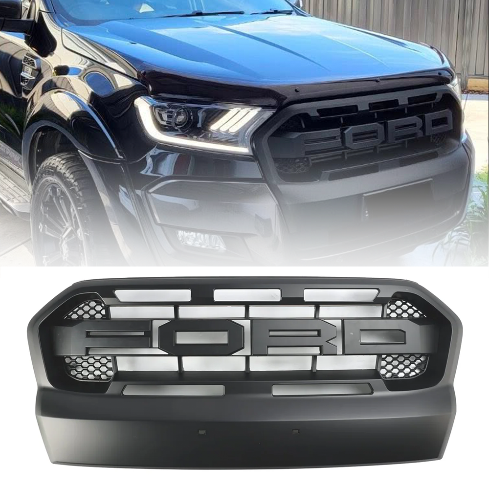 Ford Ranger 2015-2019 T7 Matt Black Ranger Raptor Style Front Bumper Grill