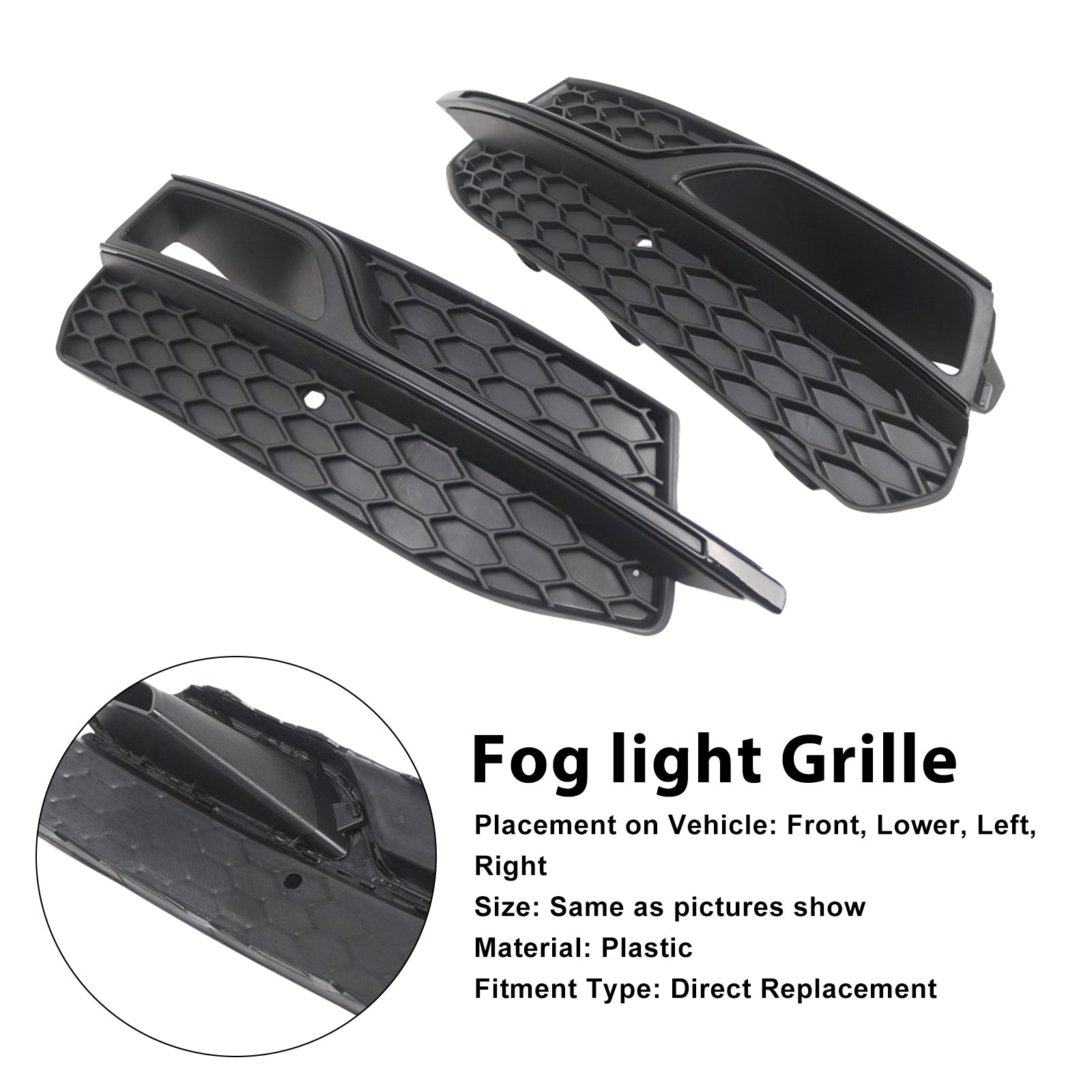2013-2016 AUDI A3 S3 S-Line Front Lower Fog Light Cover Grill Grille