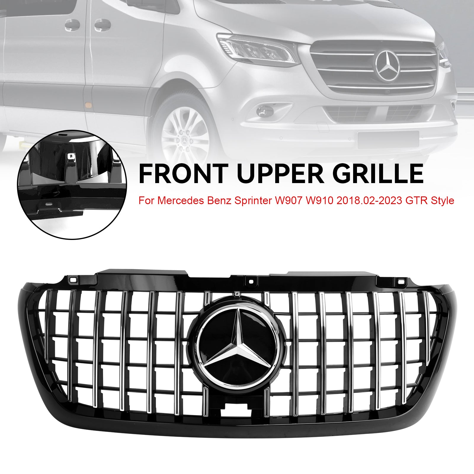 Benz W166 2012-2015 ML350 400 550 GTR Style Chrome Black Front Grille Grill