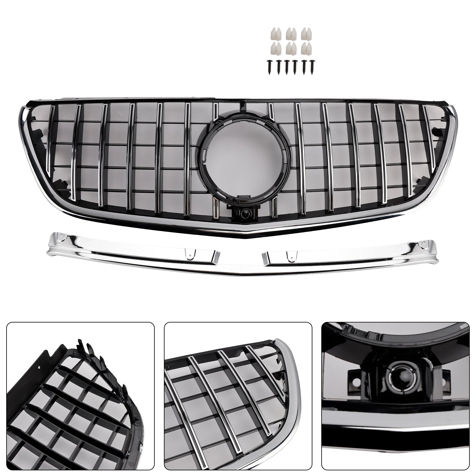 2014-2023 Mercedes Benz Vito W447 Chrome Front Bumper Grill Grille GT Stlye