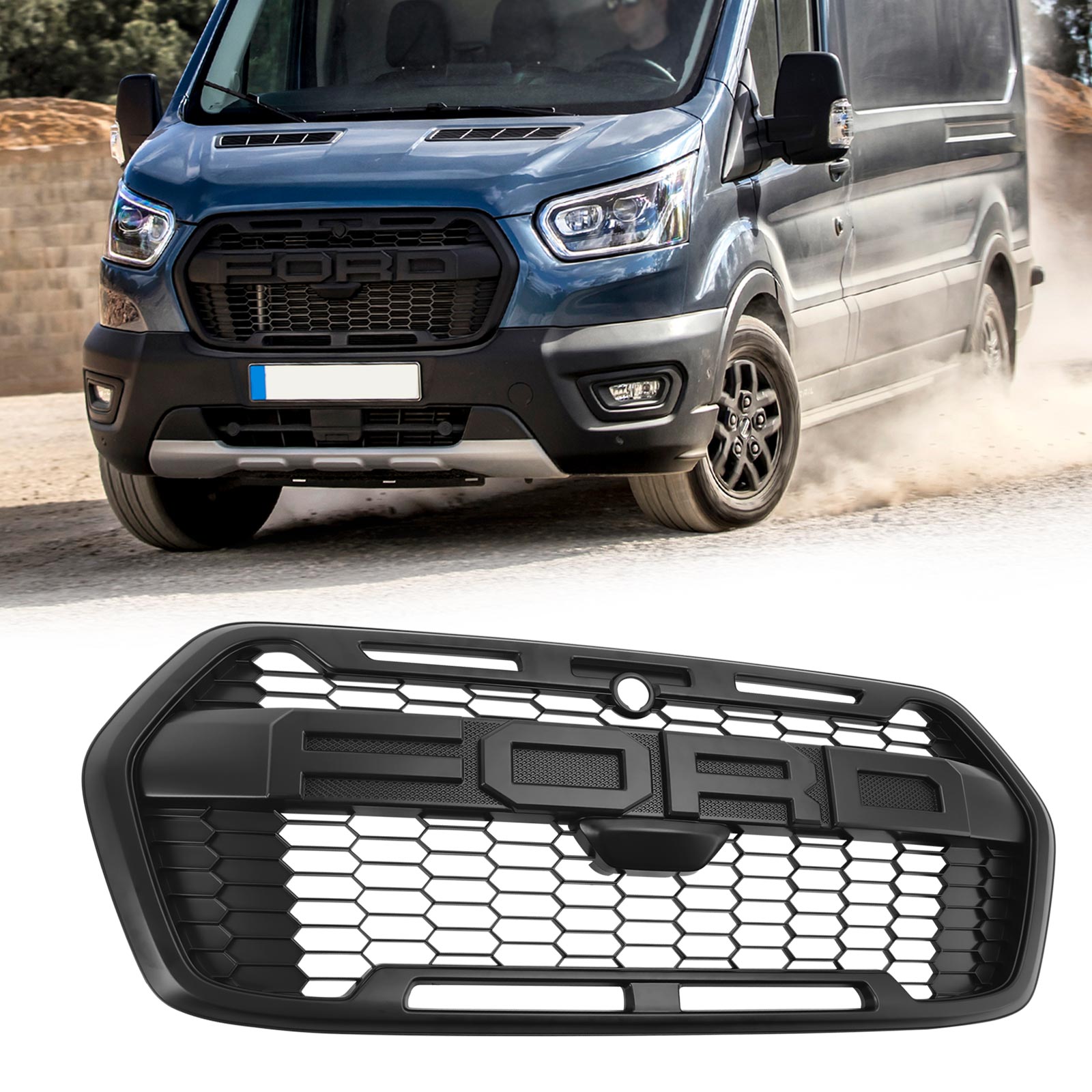 Ford Transit MK8 Trail 2019-Onwards Raptor Style Front Bumper Grille 2467809