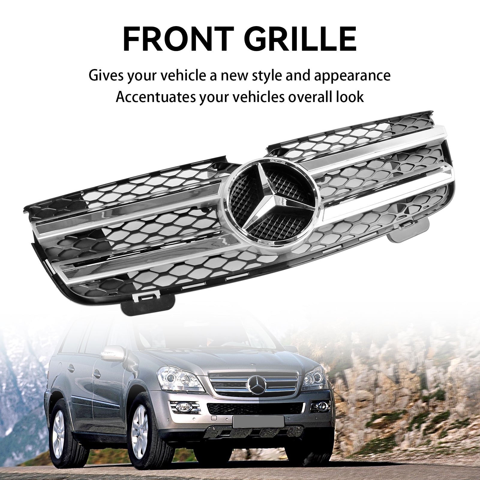 Mercedes Benz GL-Class X164 GL320 2007-2009 Front Bumper Grille Grill Chrome