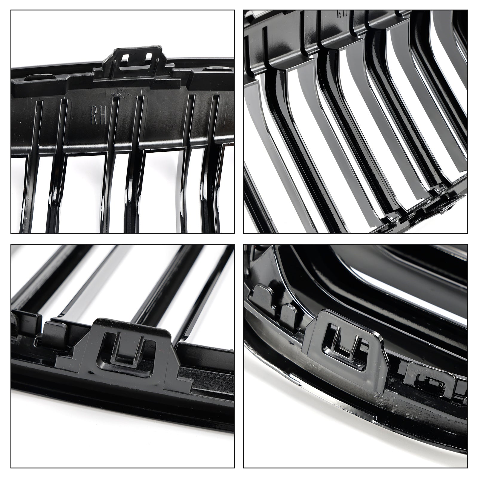 BMW 2 시리즈 F45 F46 2018-2021 2PCS 광택 검은 전면 신장 그릴 그릴