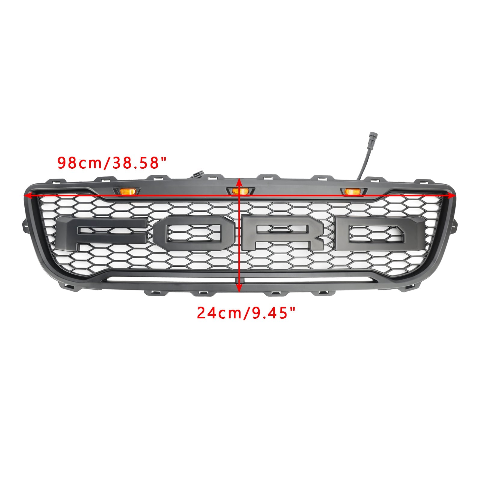 1999-2003 Ford F150 W/ Led Raptor style Matte Black Front Honeycomb Bumper Grille Grill