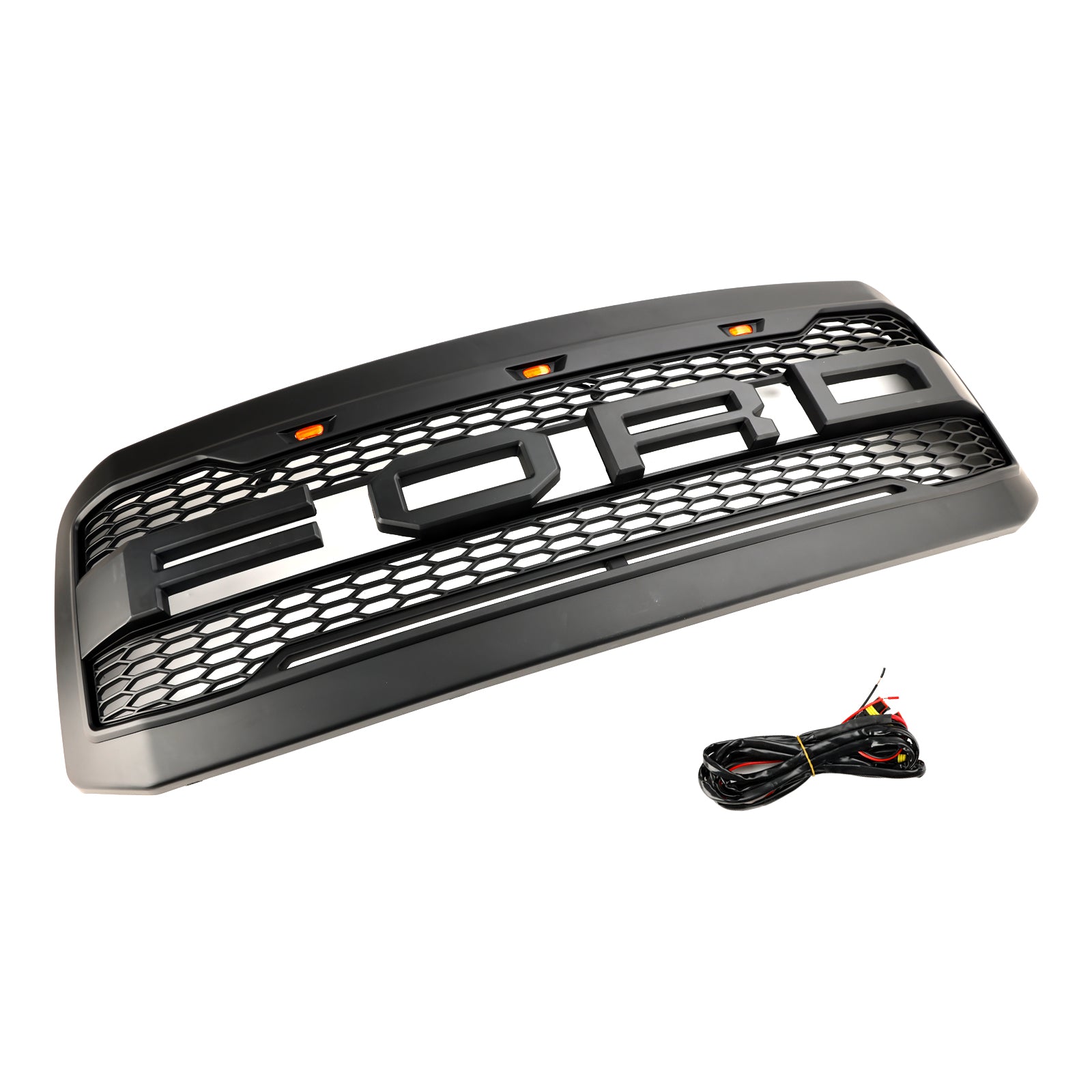 2005-2007 Ford F250 F350 Super Duty W/ LED Front Bumper Grill Grille