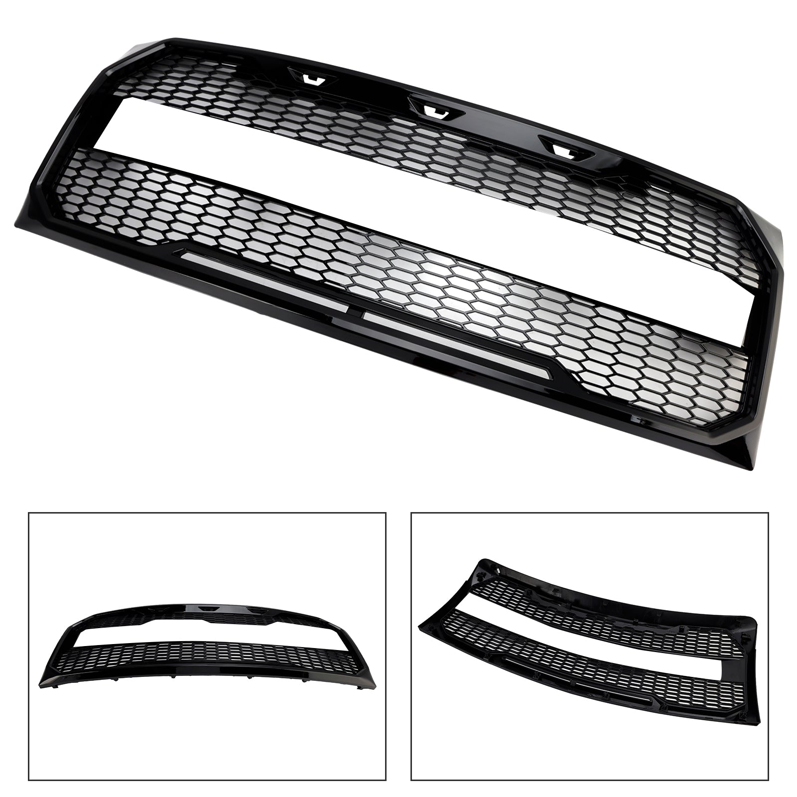 Gloss Black Raptor Style Front Bumper Grille Grill Fit Ford F150 2009-2014