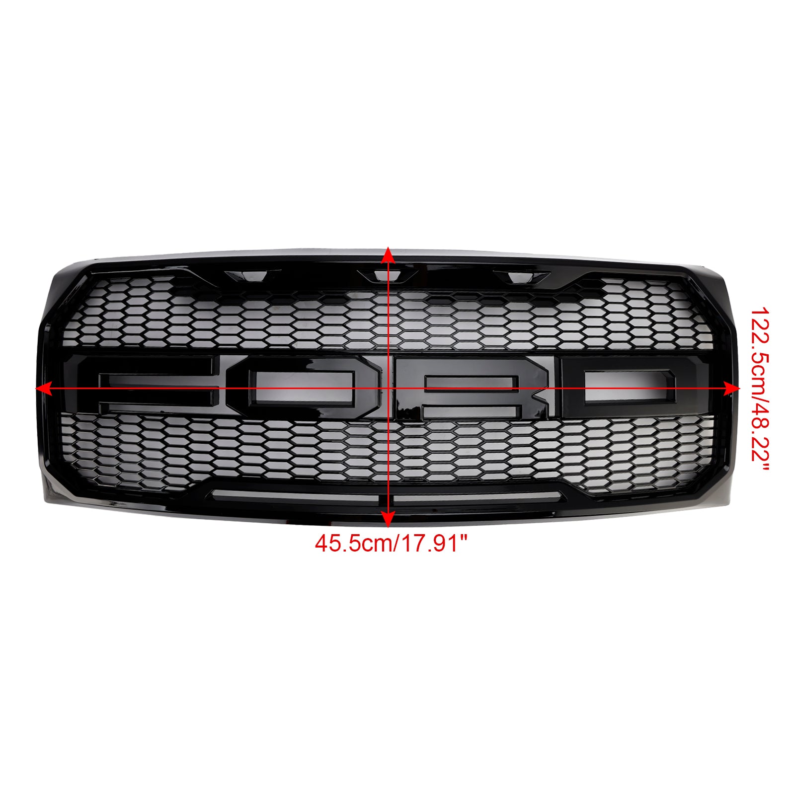 Gloss Black Raptor Style Front Bumper Grille Grill Fit Ford F150 2009-2014