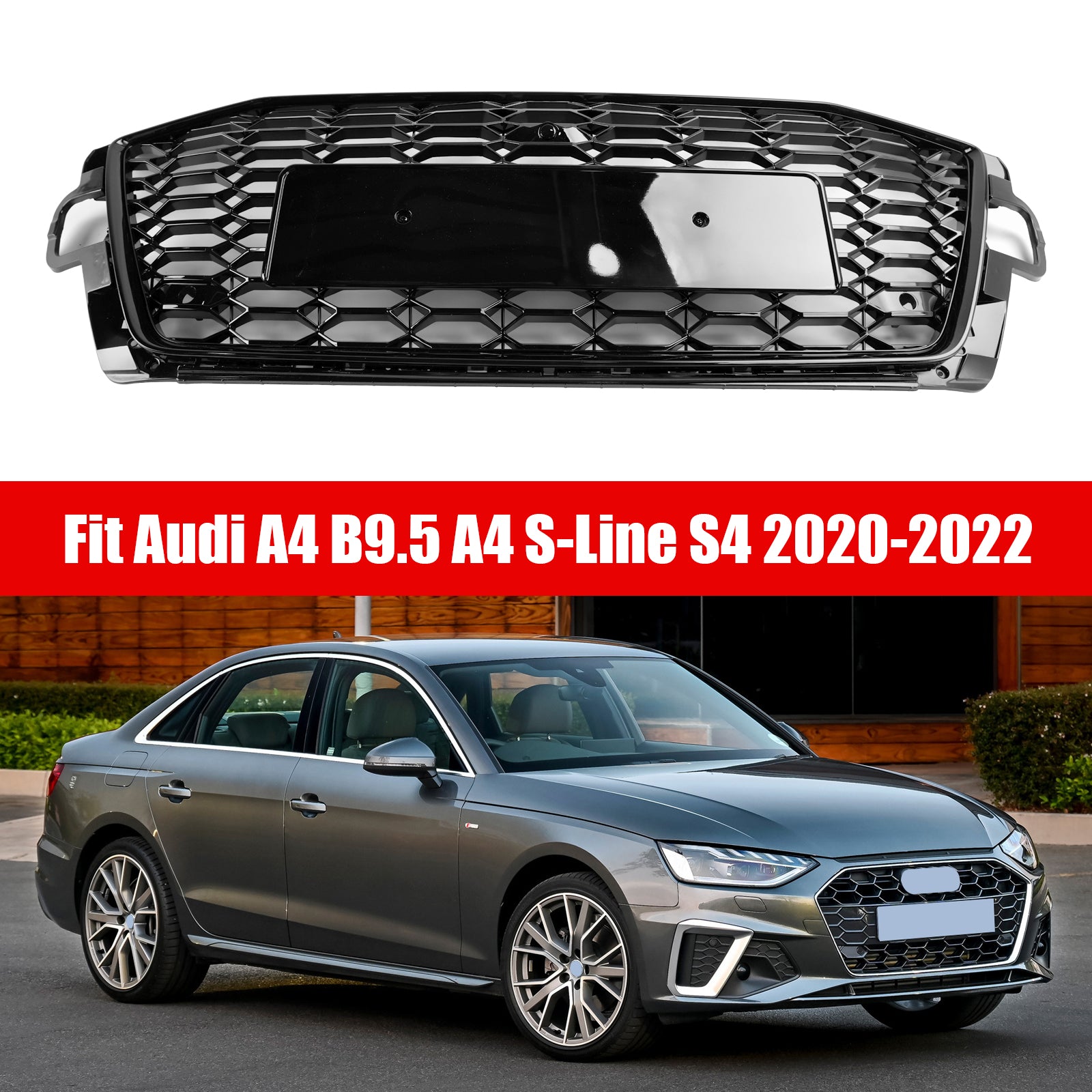 Audi A4 S4 B9.5 2020-2022 RS4 Style Front Bumper Grill Grille 8W0853651D