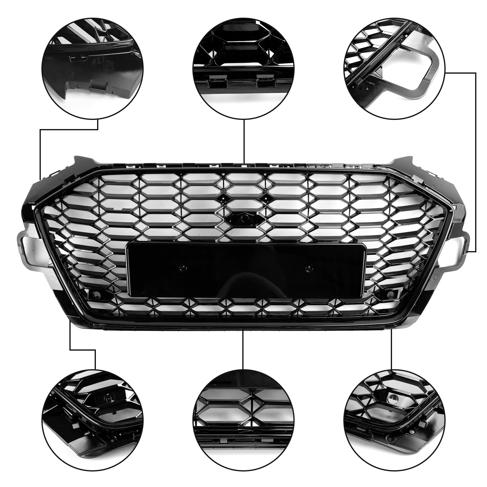 Audi A4 S4 B9.5 2020-2022 RS4 Style Front Bumper Grill Grille 8W0853651D