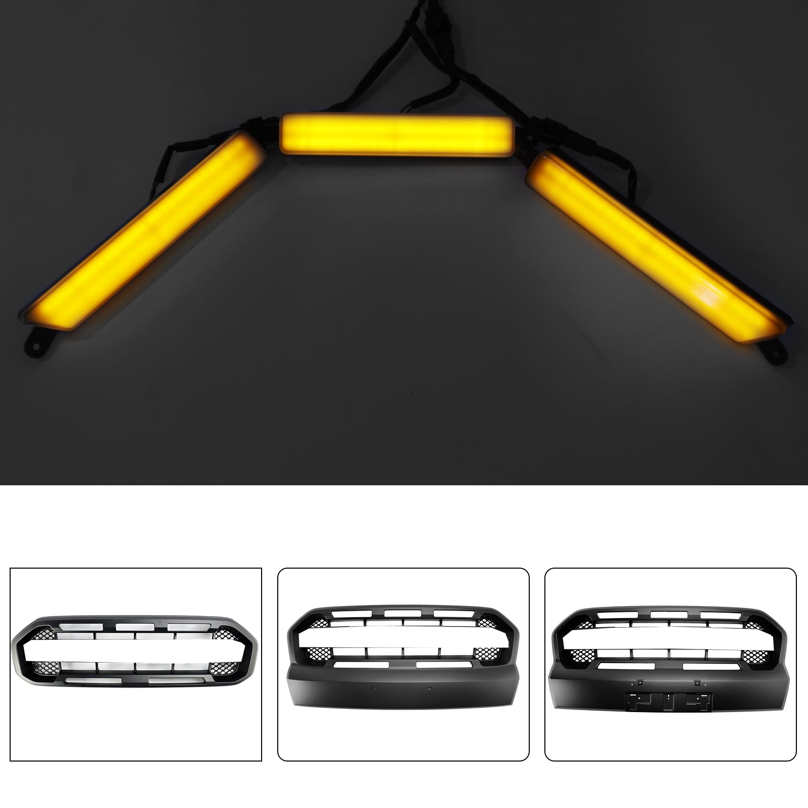 Front Bumper Grille Grill Led Light Fit Ford Ranger 2015-2023 T7 T8