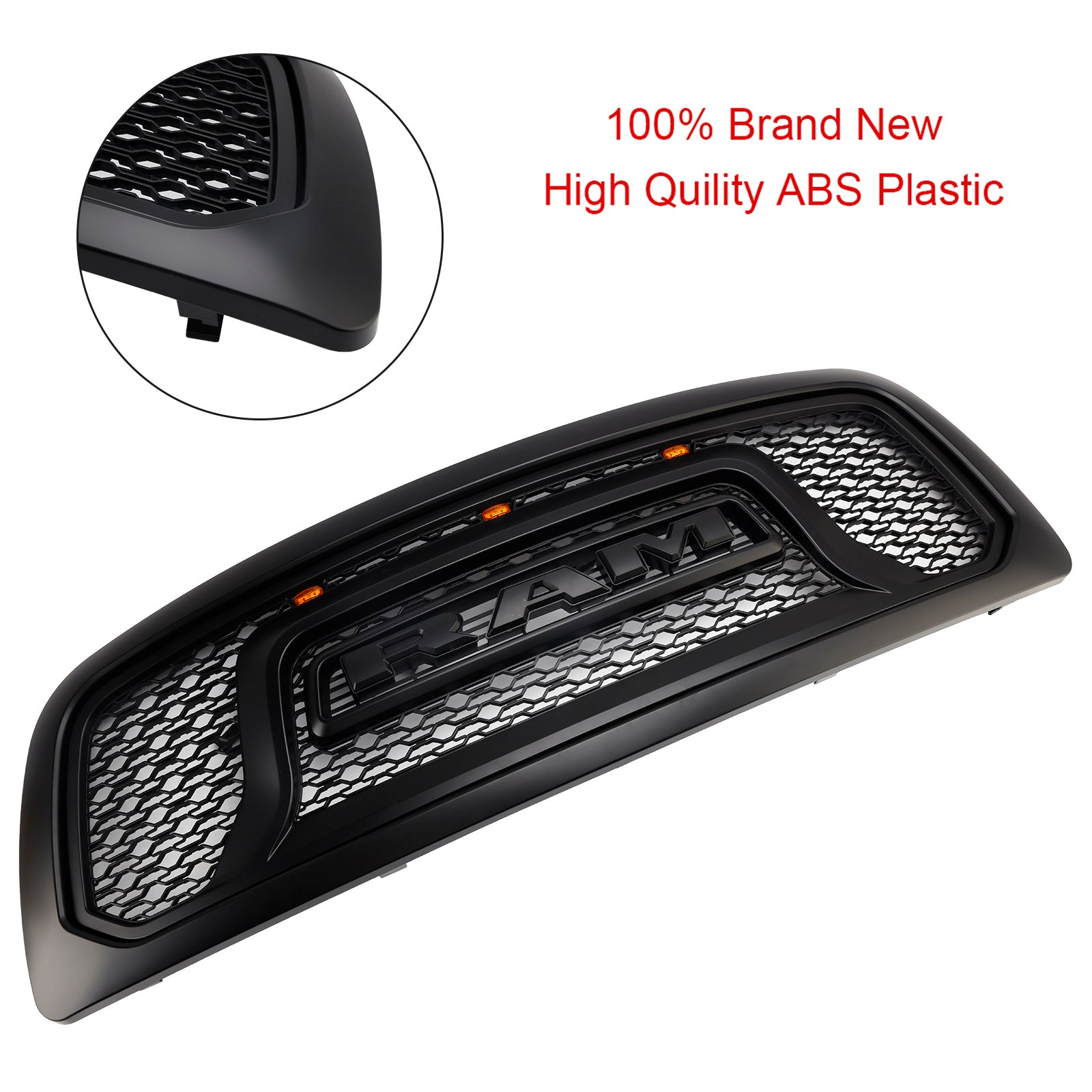 2009-2012 Dodge Ram 1500 W/ Led Light Black Front Bumper Grill Grille