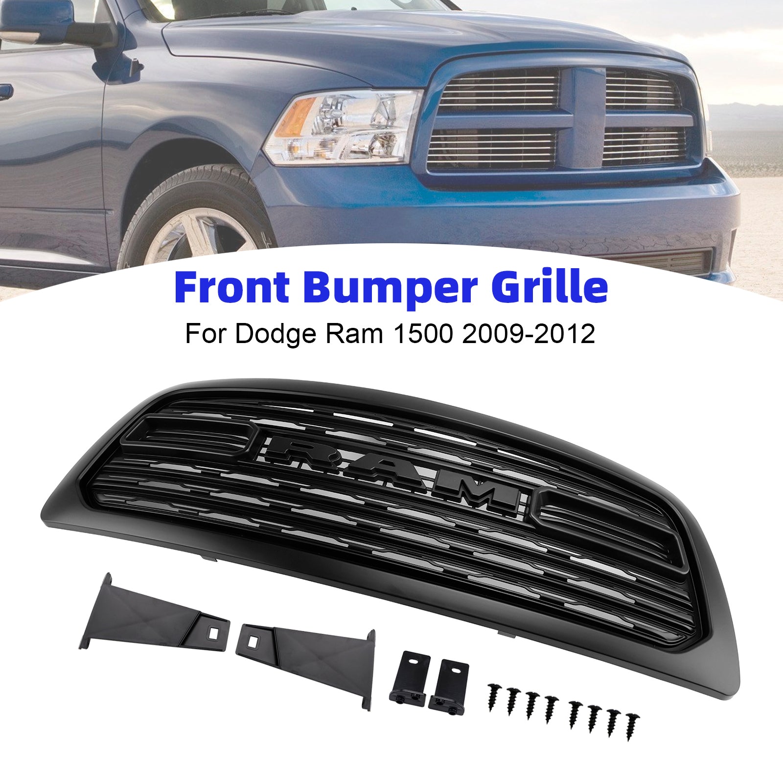 2009-2012 Dodge Ram 1500 W/ Led Light LTD Style Front Bumper Grill Grille