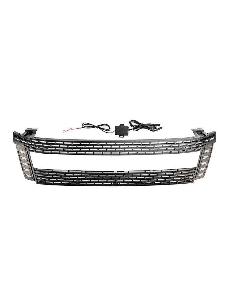 Matt Black Front Bumper Grill Grille Fit 2012-2014 Ford Ranger T6 w/ LED Light