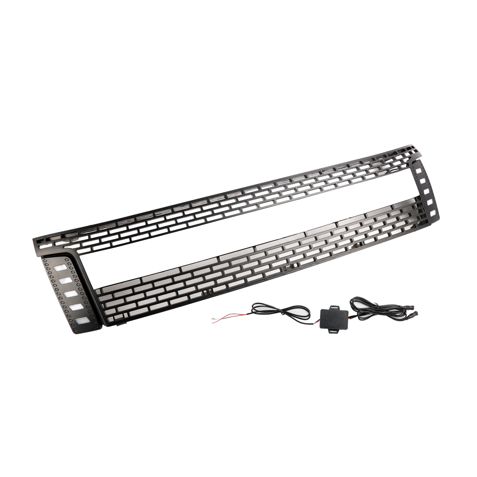 Matt Black Front Bumper Grill Grille Fit 2012-2014 Ford Ranger T6 w/ LED Light