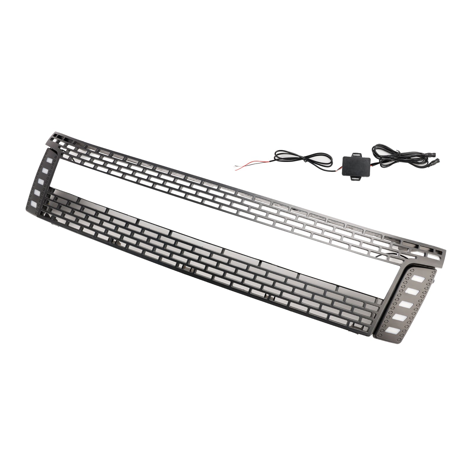 Matt Black Front Bumper Grill Grille Fit 2012-2014 Ford Ranger T6 w/ LED Light