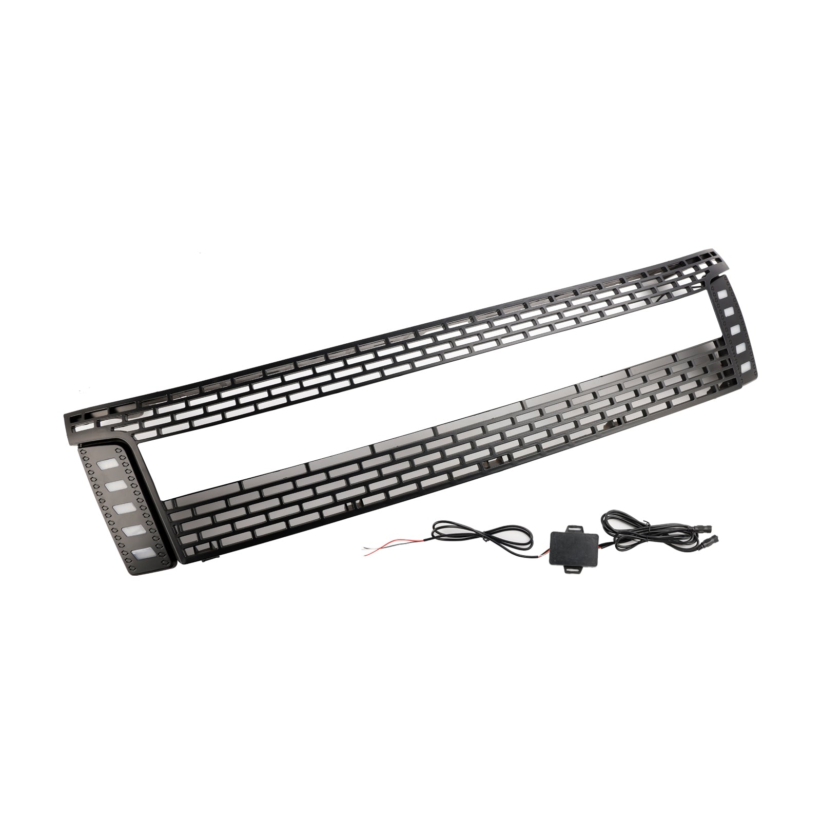 Matt Black Front Bumper Grill Grille Fit 2012-2014 Ford Ranger T6 w/ LED Light