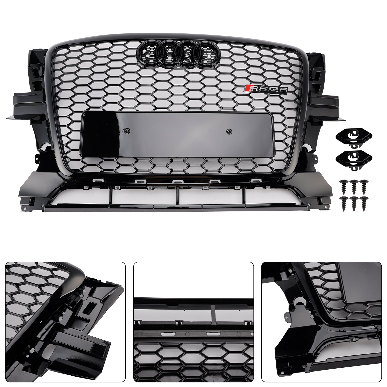 2009-2012 Audi Q5 Gloss Black Front Bumper Grill Grille 8R0853651B