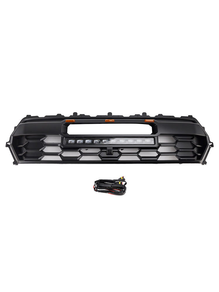 2024+ Toyota Tacoma With Led & Light Bar Black Front Bumper Grill Grille