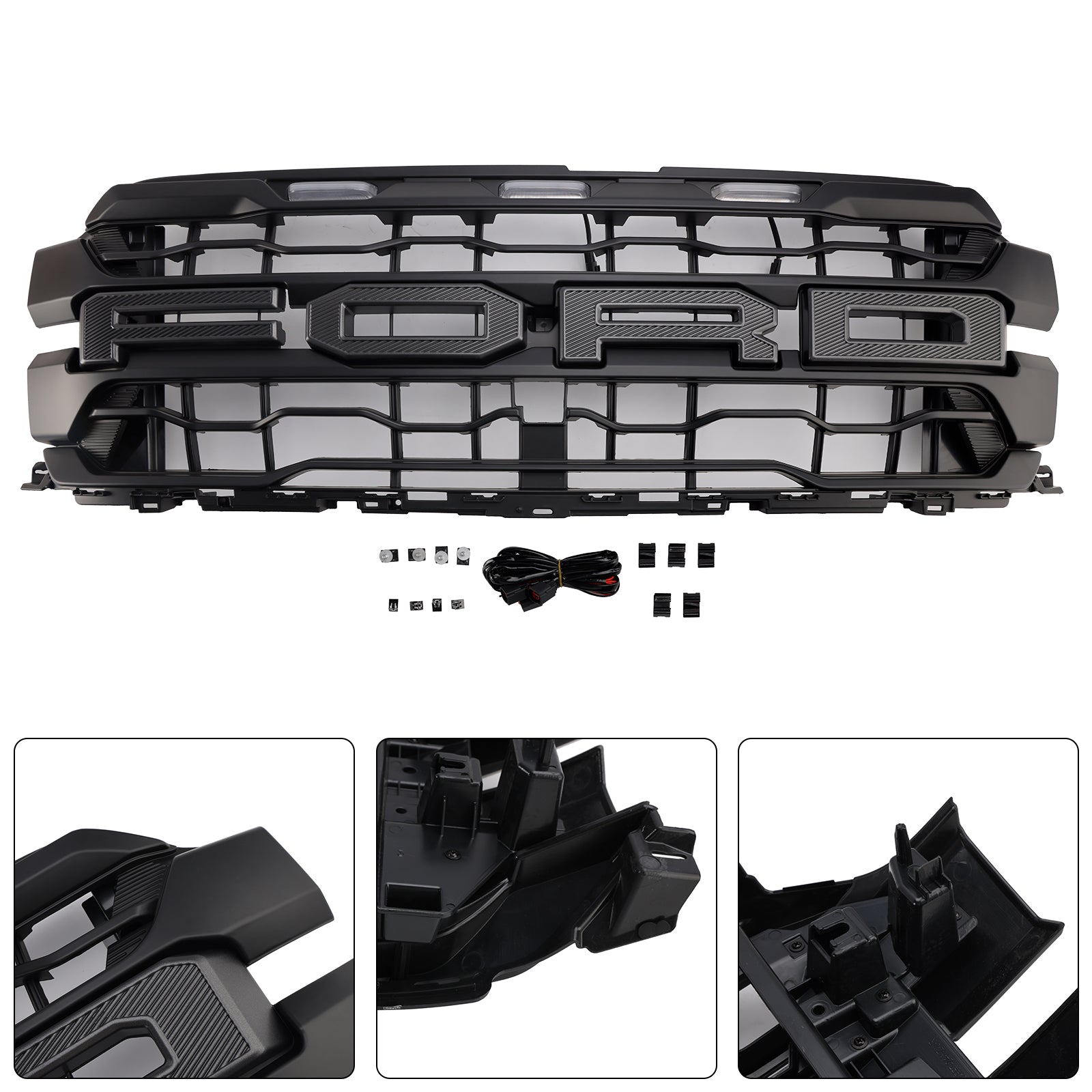 2024+ Ford F150 RAPTOR Black Front Bumper Grille Grill