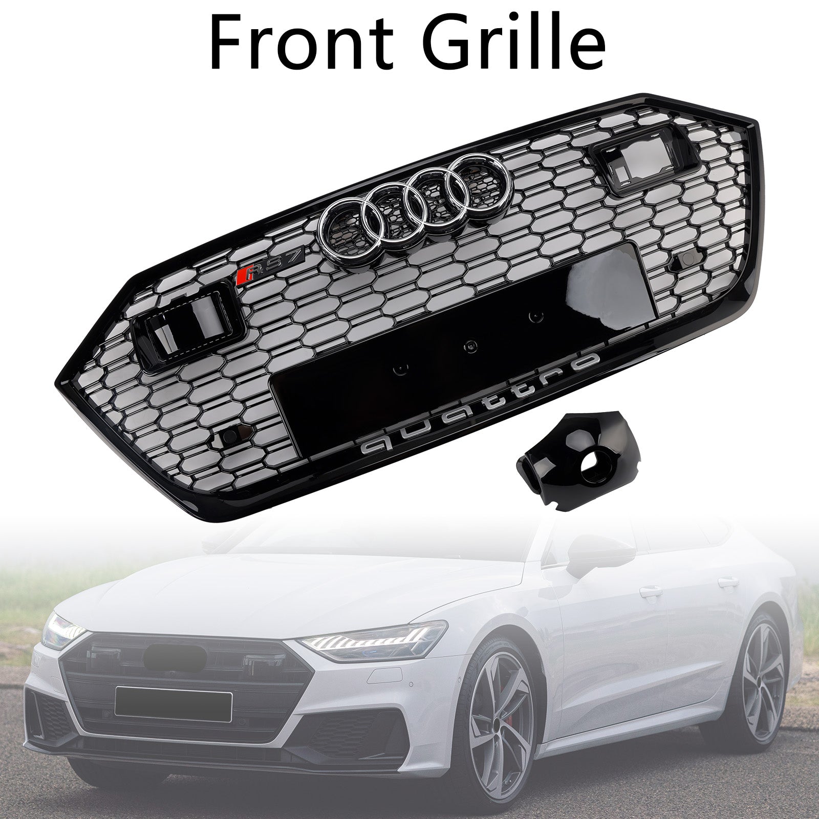 2019-2024 Audi A7 C8 S7 W/ACC Front Bumper Grille Grill Black