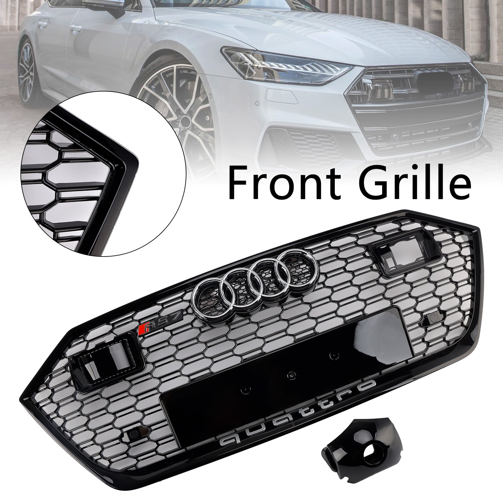 2019-2024 Audi A7 C8 S7 W/ACC Front Bumper Grille Grill Black