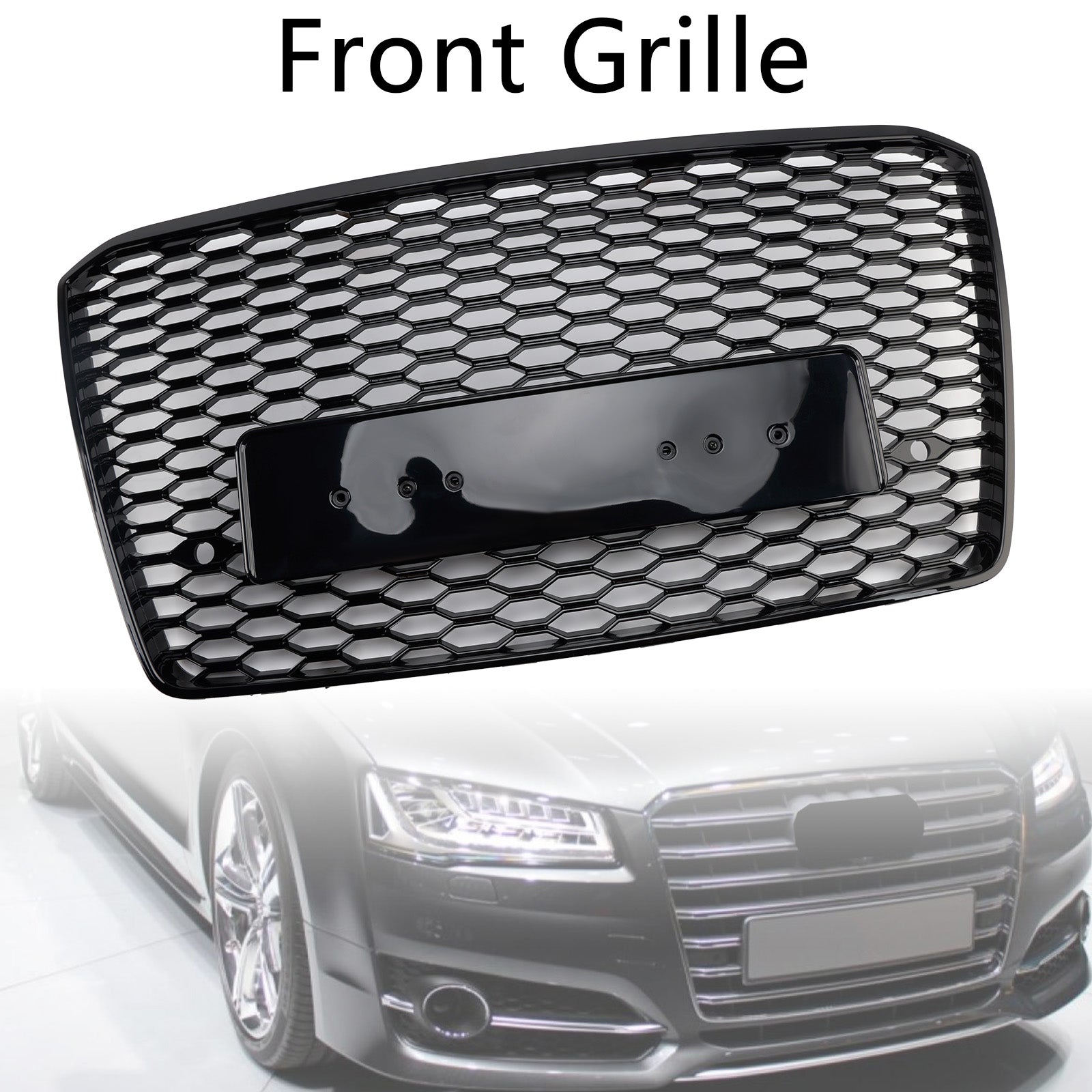 2015-2017 Audi A8 S8 RS8 Style Front Bumper Grille Honeycomb Grill Black