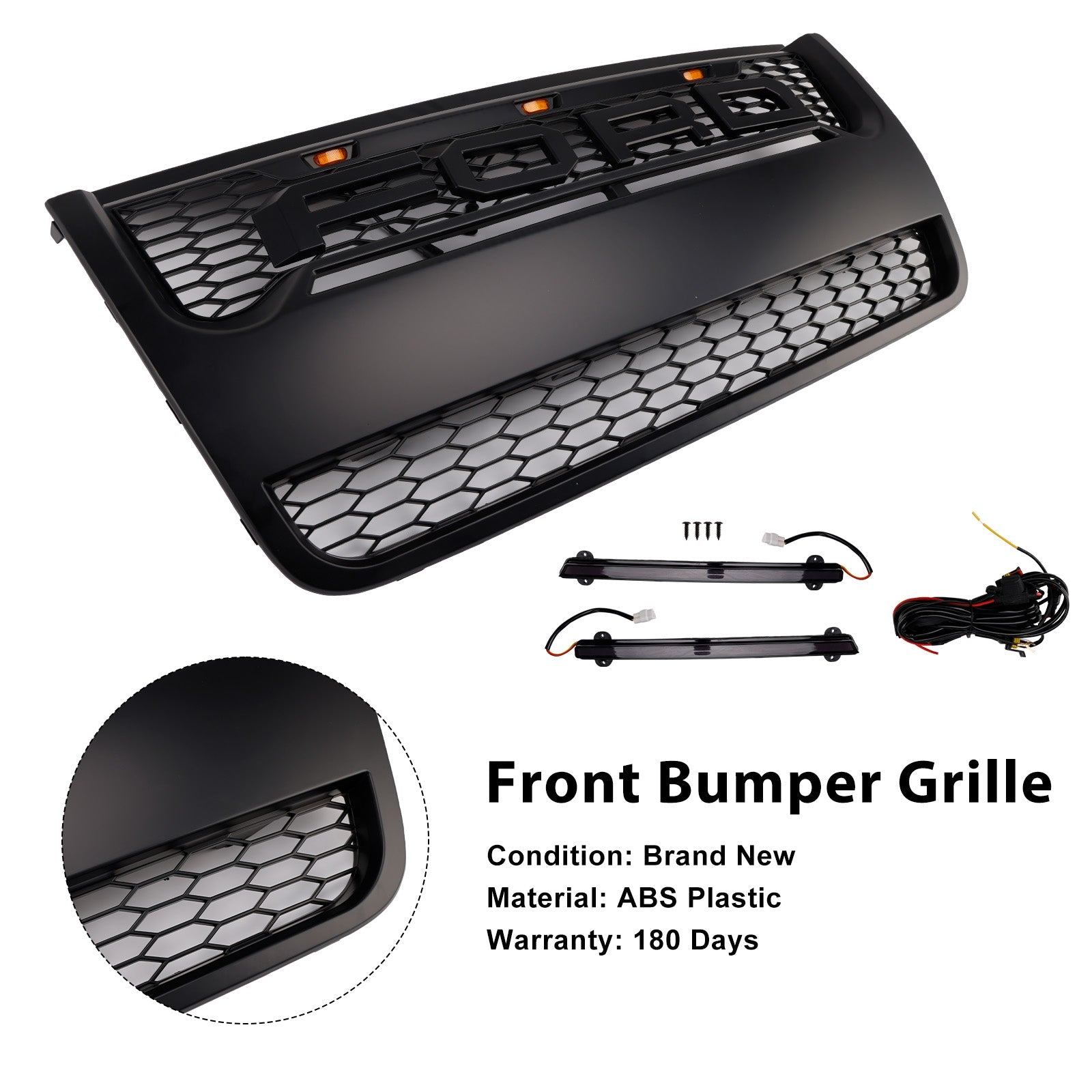 2006-2010 Ford Explorer With Light Black Front Upper Bumper Grill Grille