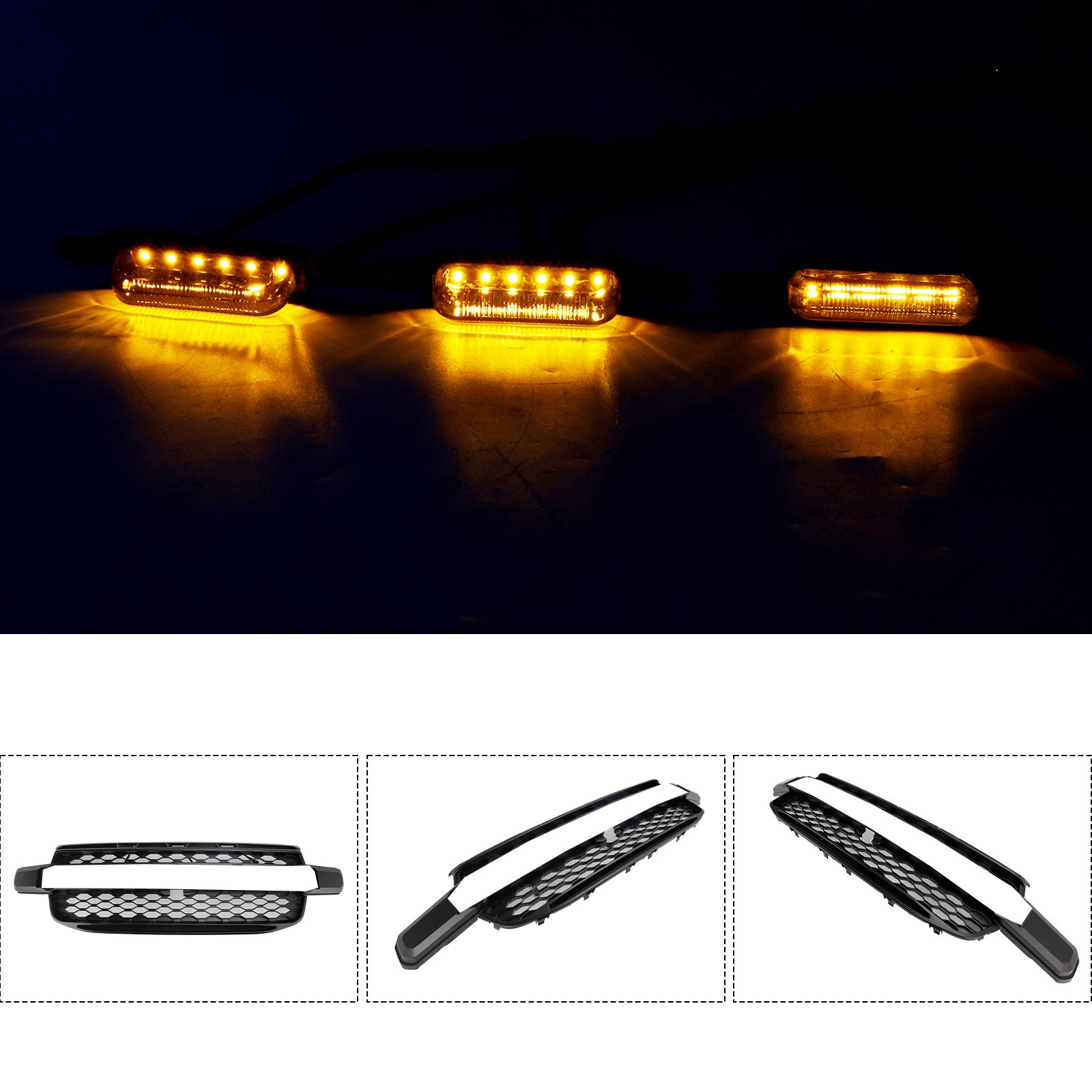 2023-2025 Ford Ranger Next Gen Wildtrak Yellow Led Light Front Bumper Grille